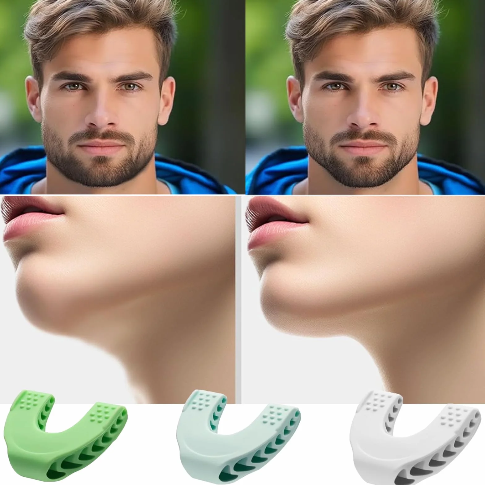 Jawline trener szczękowy, 3 sztuki, trener szczękowy dla mężczyzn i kobiet, przyrząd do treningu mięśni szczęki, podwójny podbródek, do twarzy, ust, piłki fitness z linii szczęki, treningu