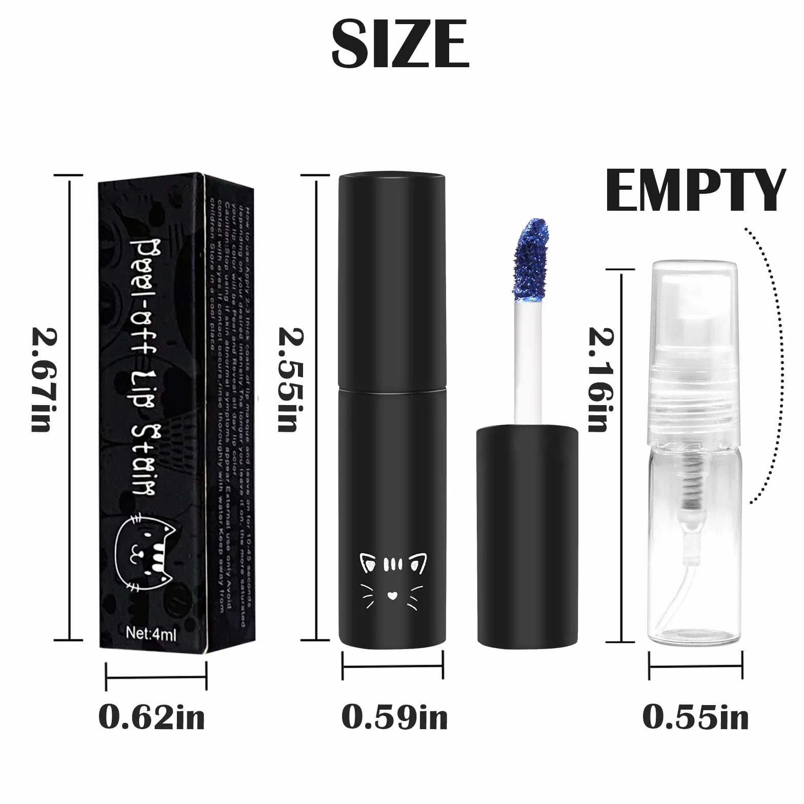 Peel Off Lip Stain Tint, Long Lasting Waterproof Liquid Lipstick, Non-stick Cup Lip Make-Up #Pink