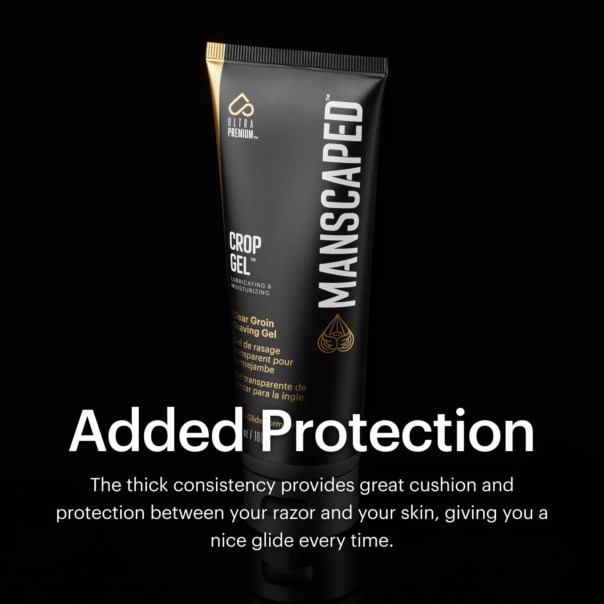 MANSCAPED® Crop Gel® Clear Żel do golenia pachwiny, nawilżająca i nawilżająca formuła Multi-Glide Zaprojektowana do przycinania poniżej talii, wegańska i bez parabenów (3,5 uncji)