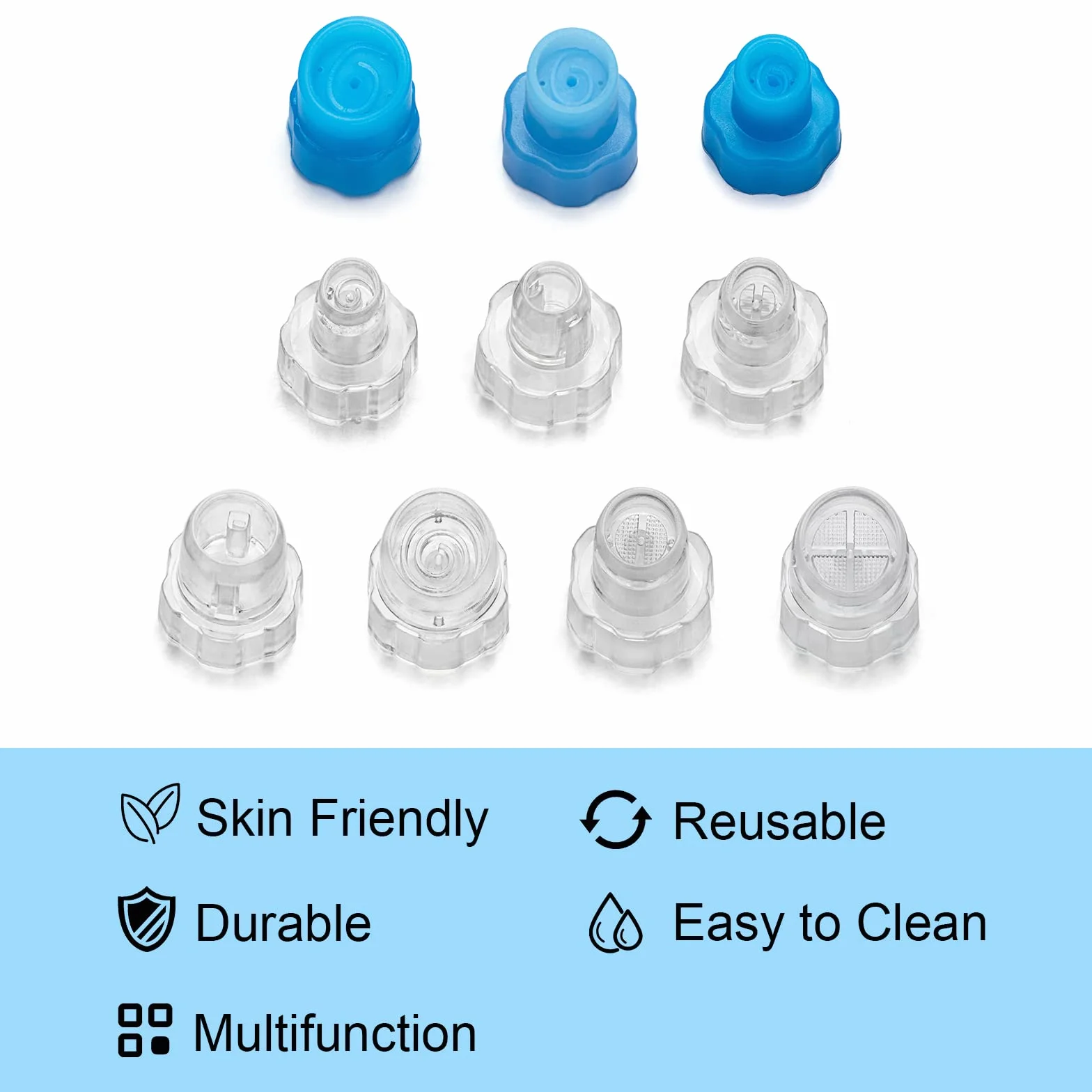 Hydrafacial Wymiana końcówek Porady kosmetyczne Vortex P?askie końcówki do peelingu wodnego Aqua Peel Hydrofacial Parts plastikowe lub silikonowe 10 sztuk Elitzia ETAF133T