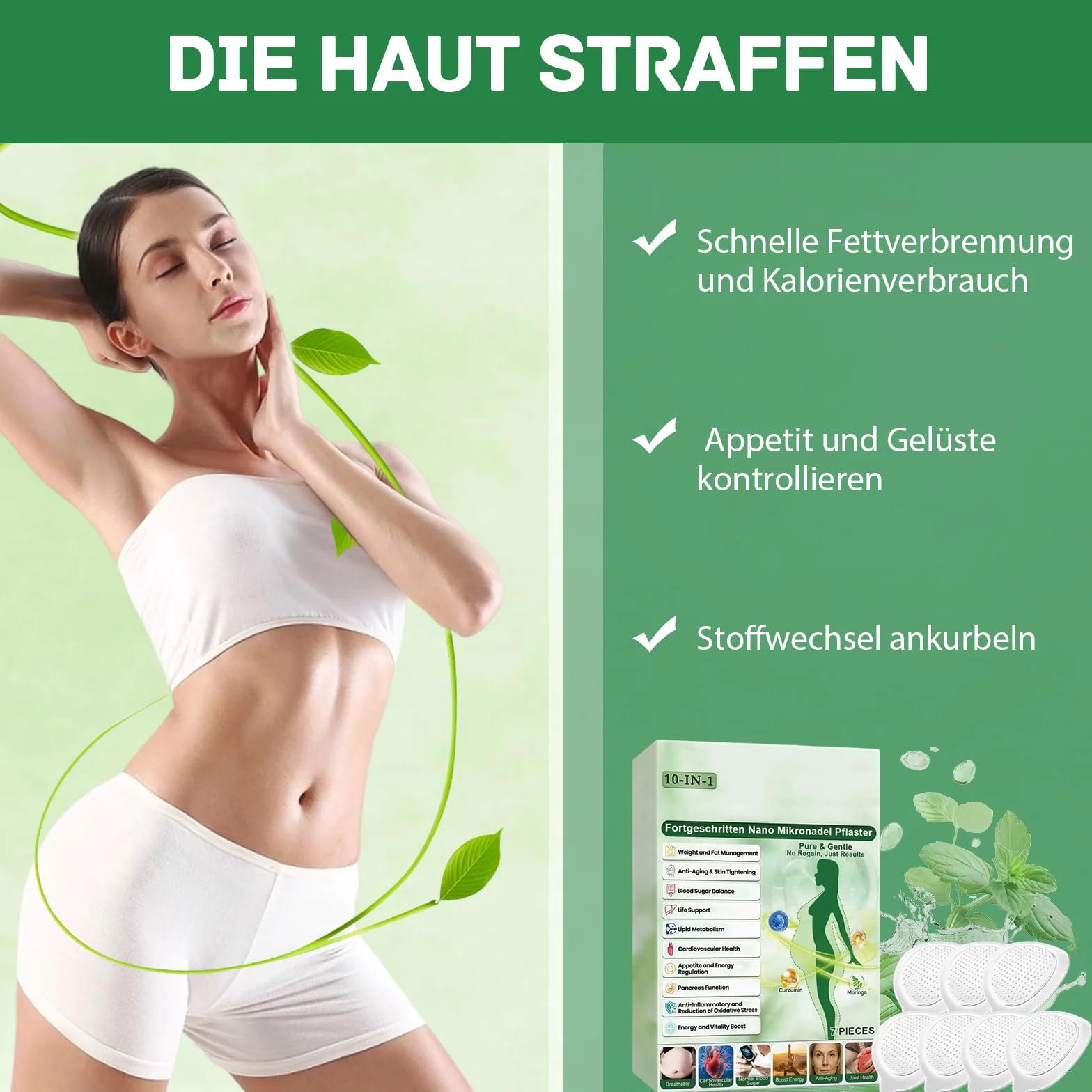Moringa 10 w 1 Nano Patch plaster na odchudzanie kosmetyczny do pielęgnacji ciała