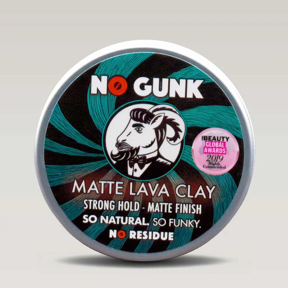 NO GUNK 100% naturalny wosk do włosów matowy/pasta do włosów – mocna przyczepność – tylko z naturalnymi i ekologicznymi składnikami – Matte Lava Clay (oryginalny, 50 g)