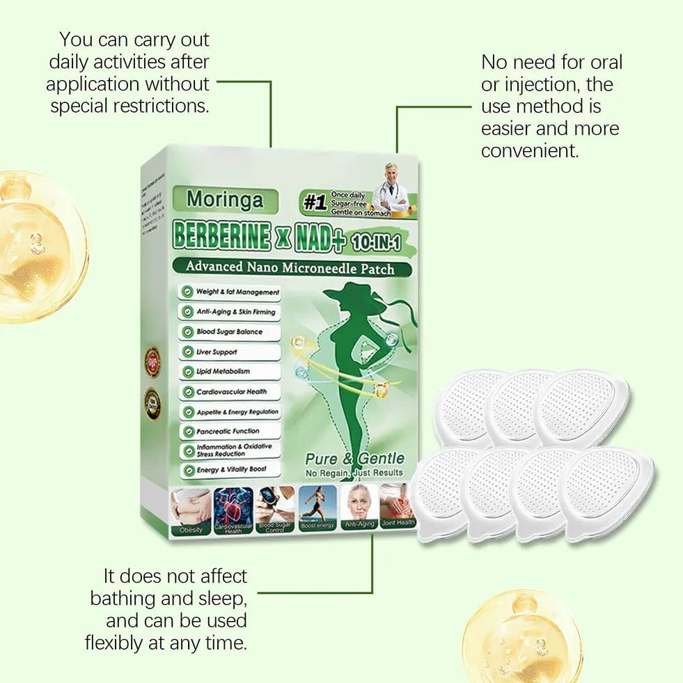 Moringa Berberine plastry wyszczuplające 10 w 1 nano-mikroneedle 2 szt