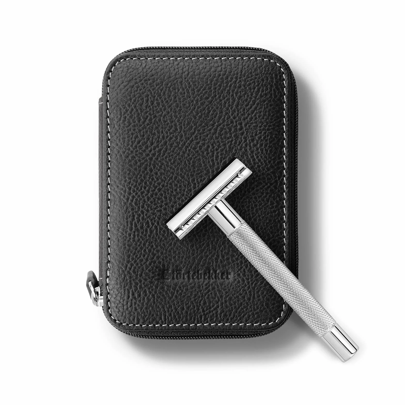 Störtebekker Premium etui na maszynki do golenia – etui z prawdziwej skóry – zrównoważona produkcja i pakowanie, Czarny (Black), Pokrowiec na maszynkę do golenia