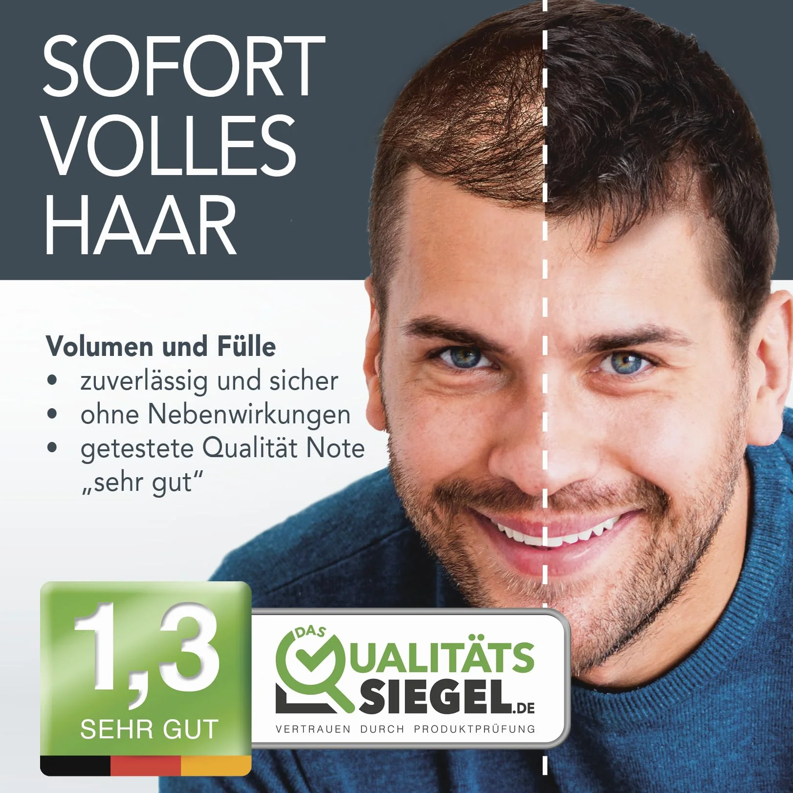 COVER HAIR - Premium włosy do zagęszczania włosów 14 g, autentyczny wygląd dla mężczyzn i kobiet, 100% naturalny ciemny brąz, 14 g