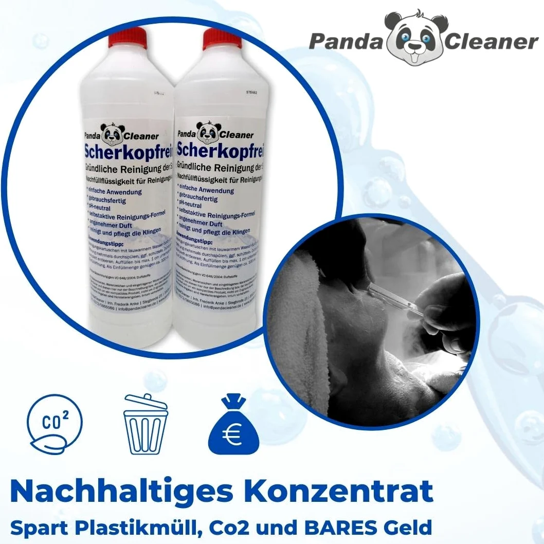 PandaCleaner płyn do czyszczenia głowic golących 1000ml do wkładów Braun CCR