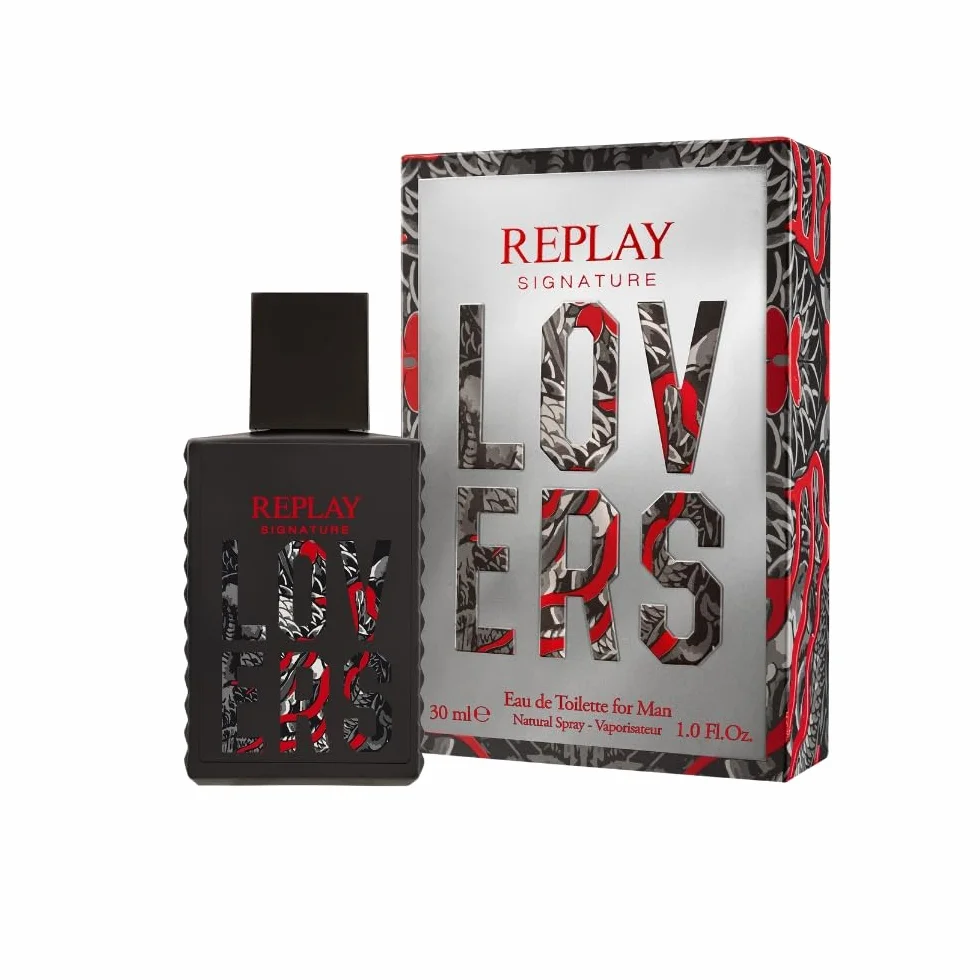 REPLAY - Signature Lovers for man Eau de WC - Drewniane, owocowe, intensywne, aromatyczne, energetyczne i niepowtarzalne. Butelka 30 ml