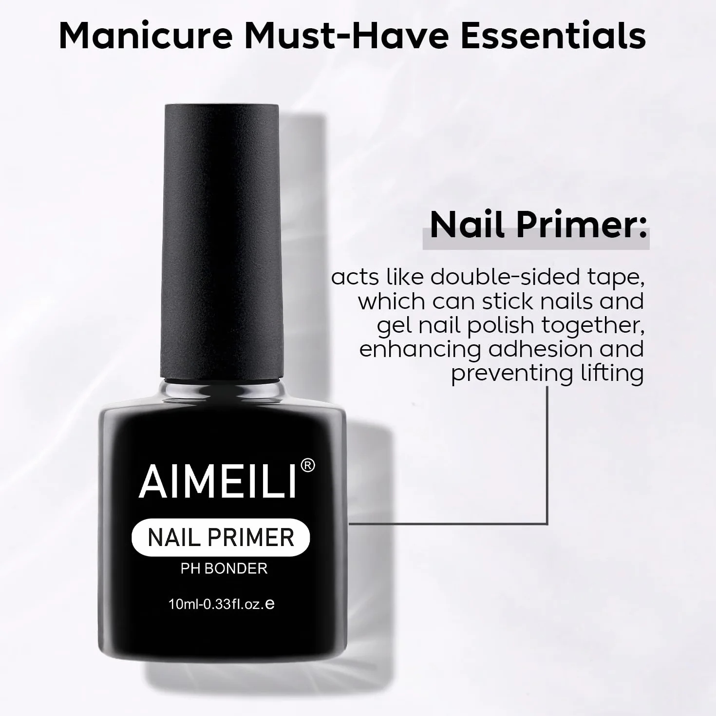 AIMEILI Nail Primer Gel Nail Prep Bond Primer do paznokci żelowych UV LED, lakier do paznokci, proszek akrylowy, paznokcie 10 ml