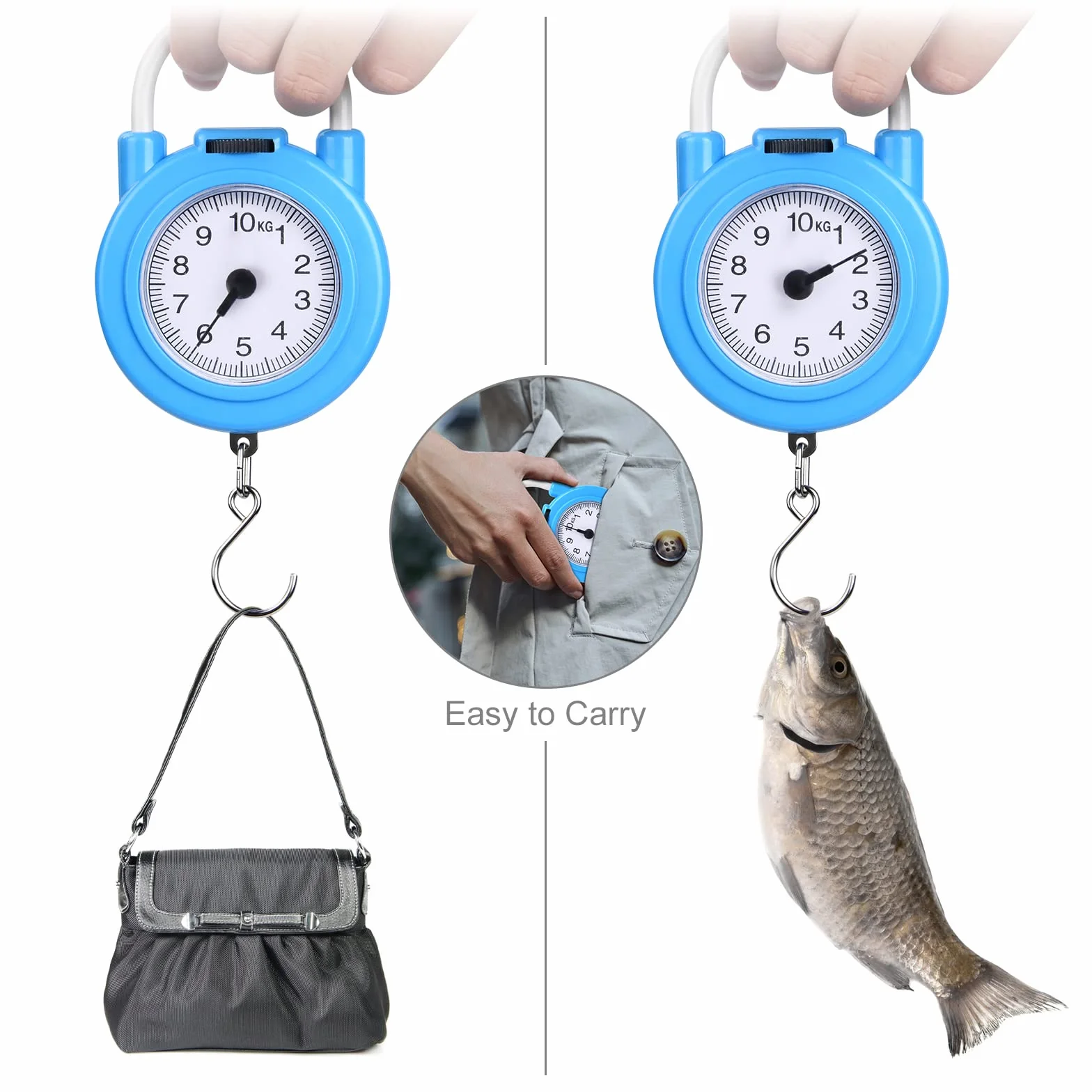Vicloon Waga bagażowa, 10 kg, przenośna waga bagażowa, walizka bagażowa, waga do dokładnej wagi, walizek, toreb, bagaży, podróży, 1 opakowanie