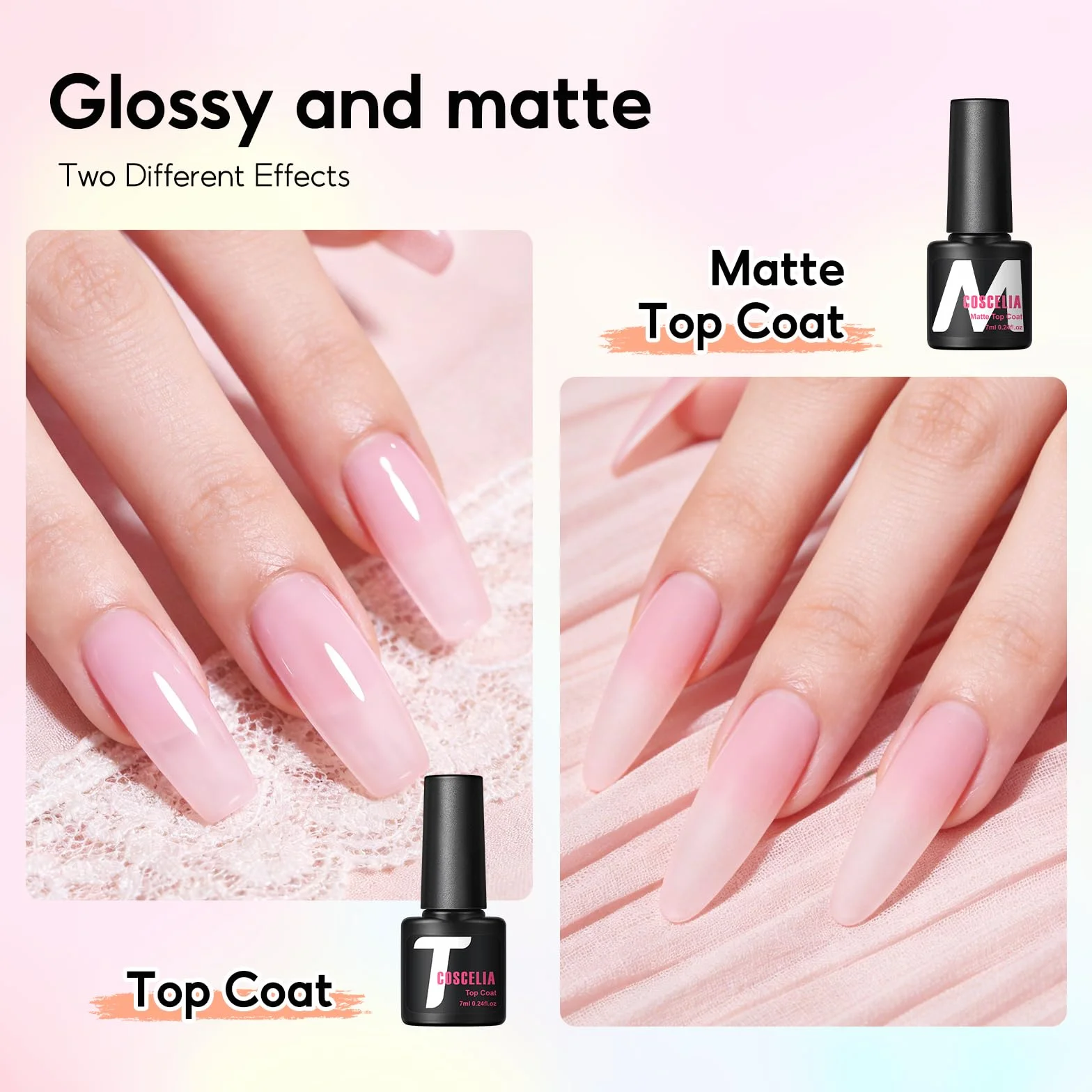 COSCELIA Zestaw do przedłużania paznokci żelowych 4x16ml Poly żel z lampą Top Coat Base Nail Mold