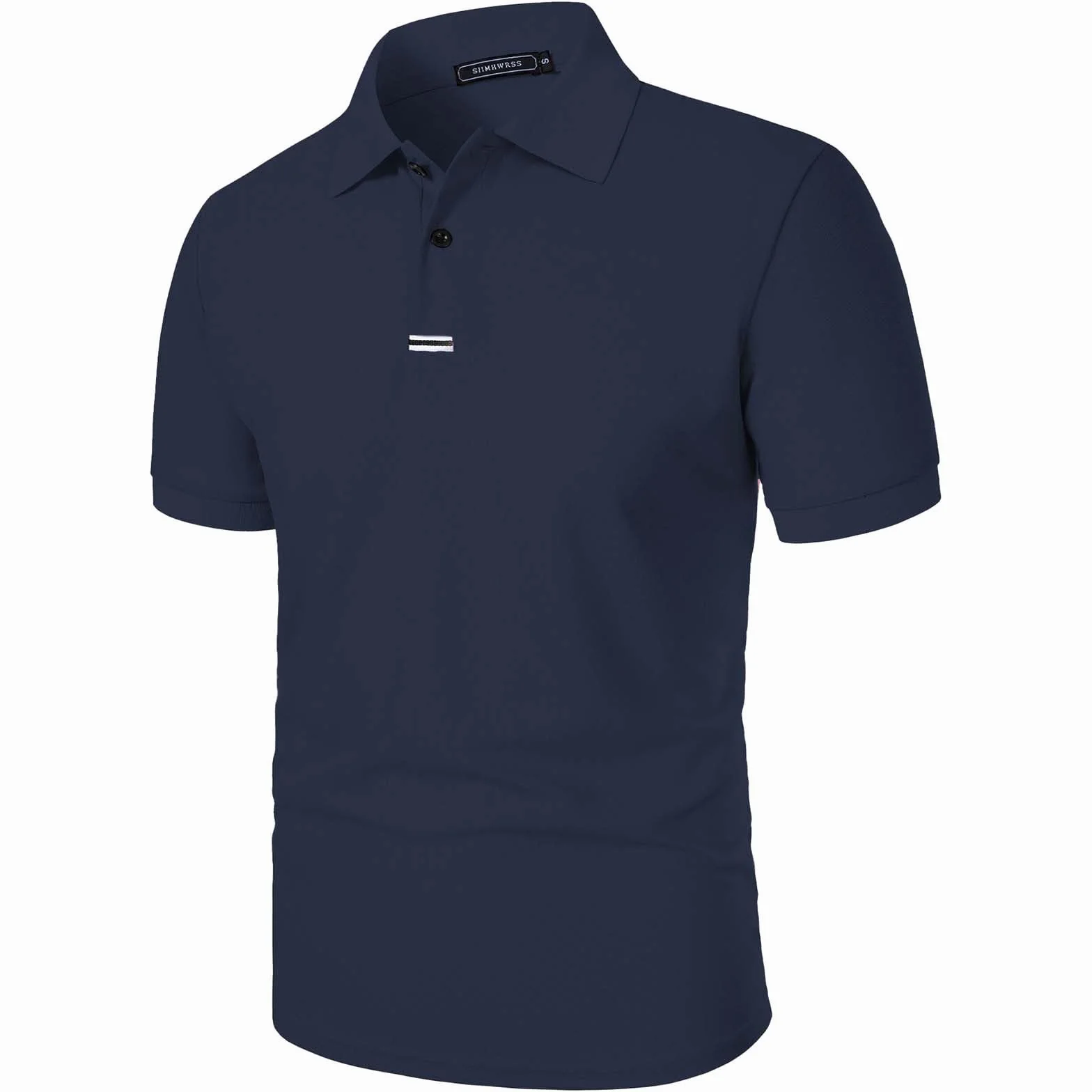 Koszulki polo męskie z krótkim rękawem gładka klapa dekolt golf top plus size topy na co dzień lato 2 guziki koszula wszechstronna regularny krój koszulki