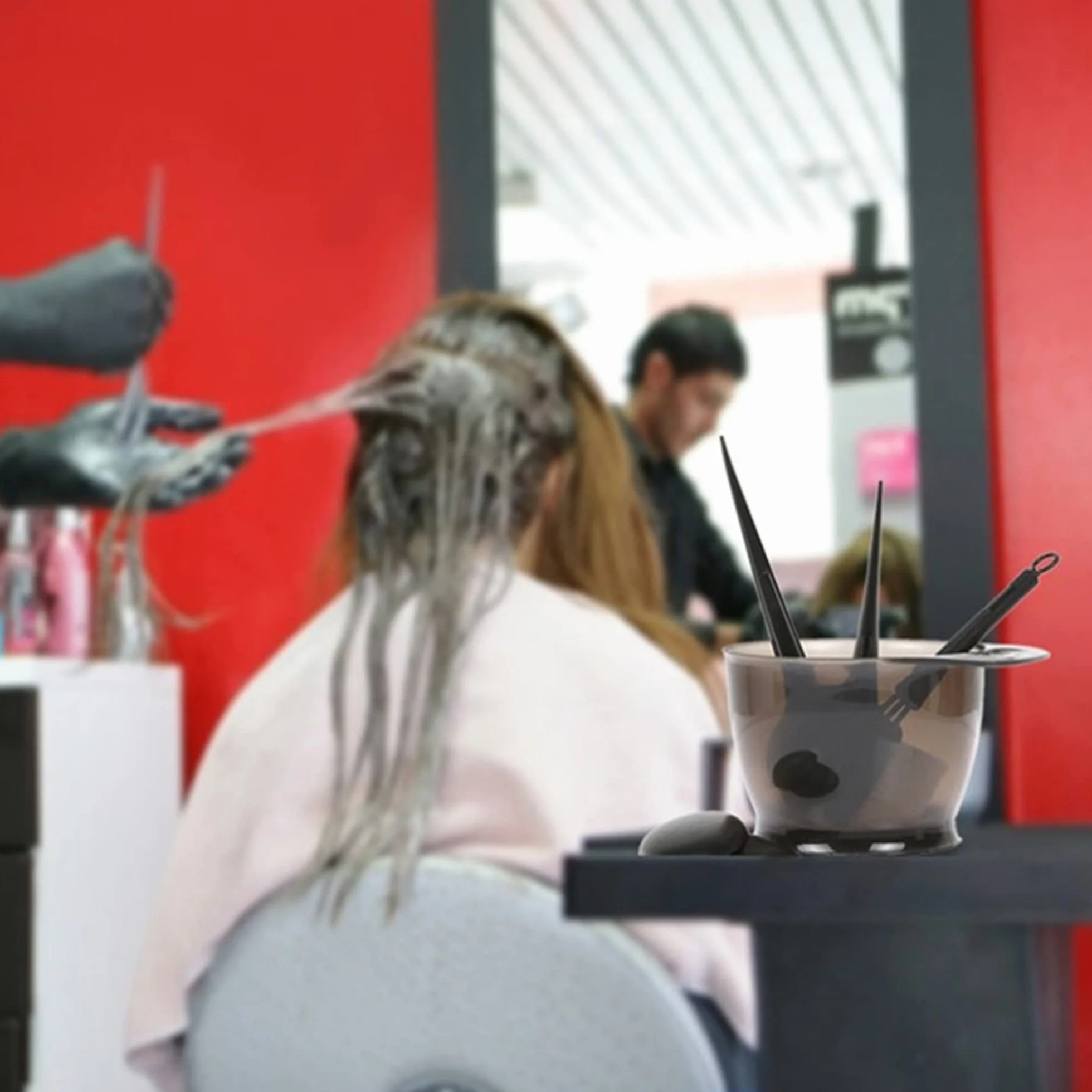24/6 szt. Zestaw Narzędzi do Farbowania Włosów, DIY Salonu Fryzjerskiego do Farbowania Włosów Narzędzia do Farbowania Włosów, Zestaw Pędzli do Farbowania Włosów (6-części czarne)