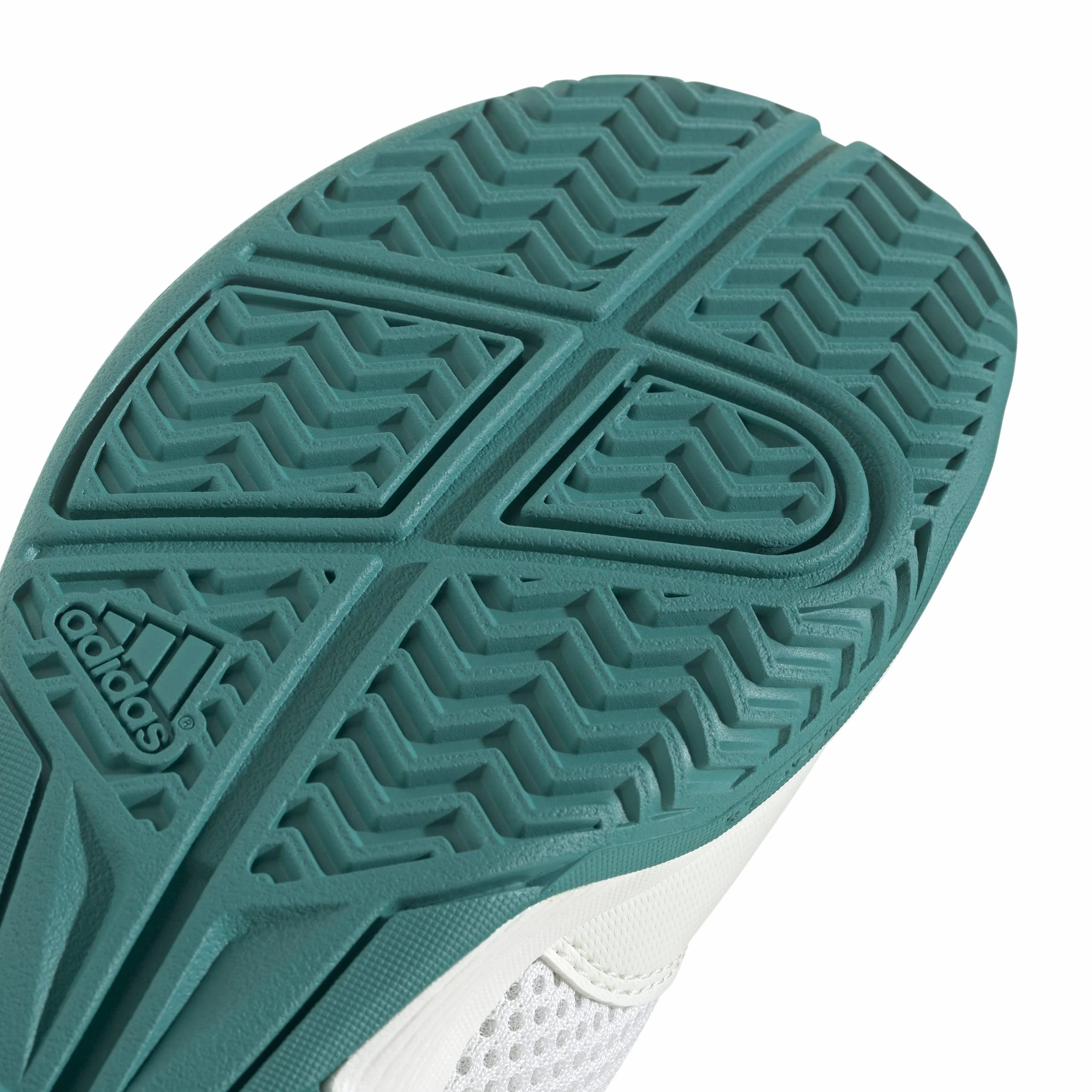 adidas Uniseks - dzieci Courtflash Kids Tennis Shoes, Cloud White/Pure Teal/Off White, 38 2/3 EU
