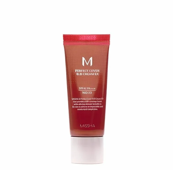 MISSHA - Perfect Cover BB Cream 20ml | Odcień #13 Jasnobeżowy | Idealna okładka | SPF 42 PA+++ | Ochrona przeciwsłoneczna, wielokolorowa, 10g