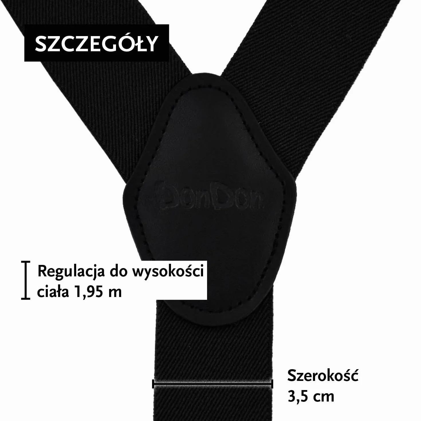 Szelki szerokość 3,5 cm – 4 klipsy ze skórą krój Y – elastyczne i regulowane różne wzory