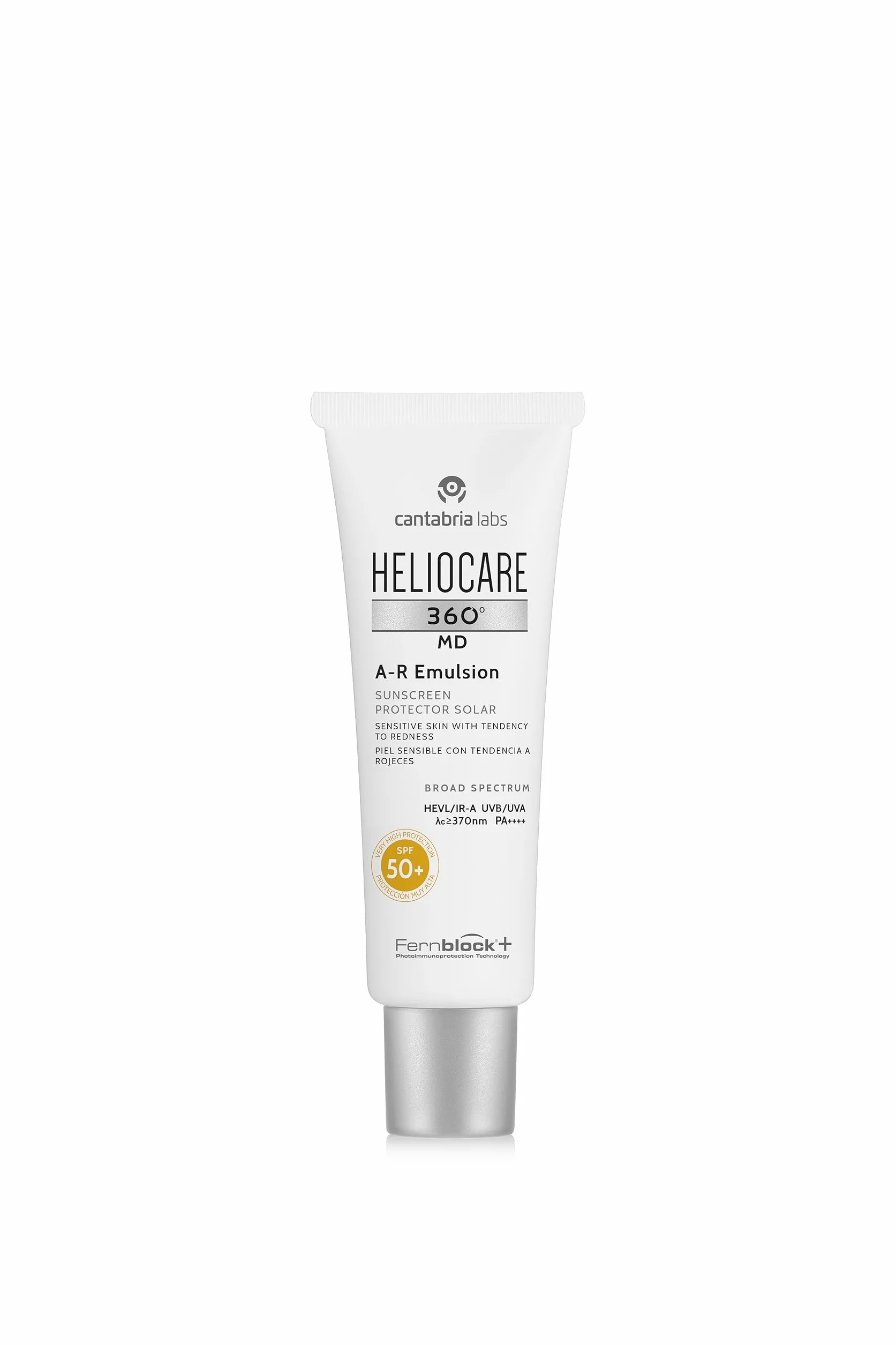 Cantabria Labs - Heliocare 360º MD A-R Emulsja SPF 50+ - 50 ml - Fotoprotektor twarzy - Wrażliwa skóra z tendencją do zaczerwienienia - Pomaga zmniejszyć zaczerwienienia i wyrównuje koloryt.