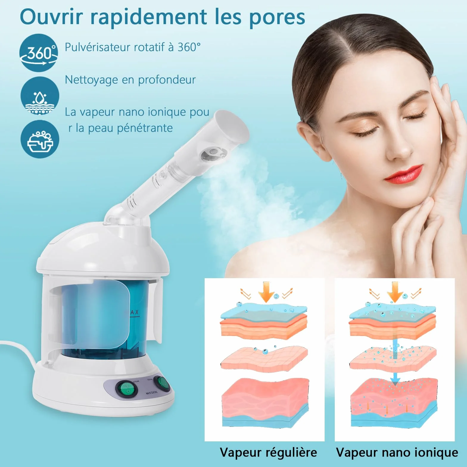 Urządzenie do Oczyszczania Porów Nano Ionic Para do Twarzy SPA