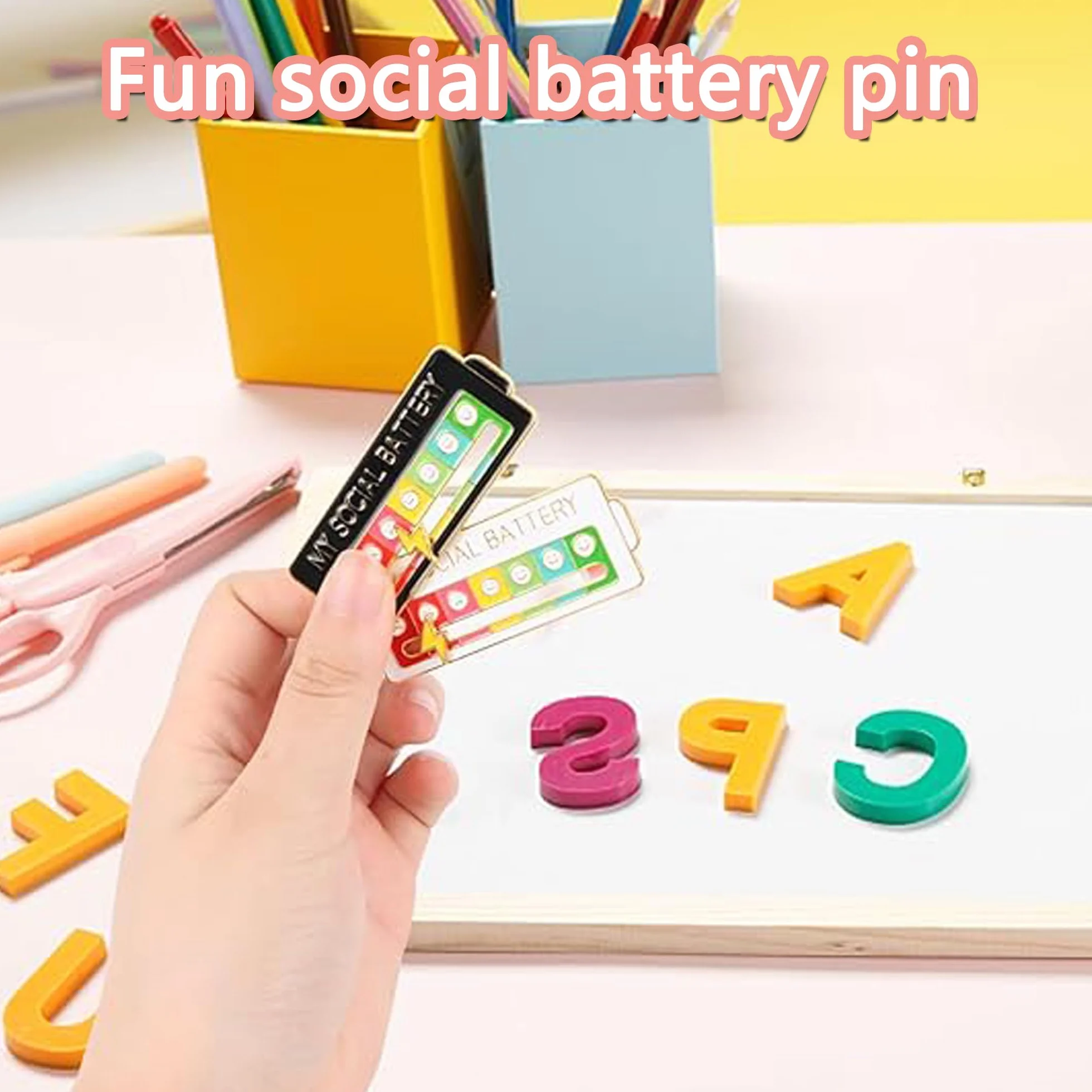 4 Sztuk Broszka Baterii Społecznej, Zabawna Broszka My Pin Social Battery Dla Nastroju Społecznego 7 Dni Broszka Baterii Społecznej Dla Ekspresji Osobiste Emaliowana Broszka Akcesoria Modne