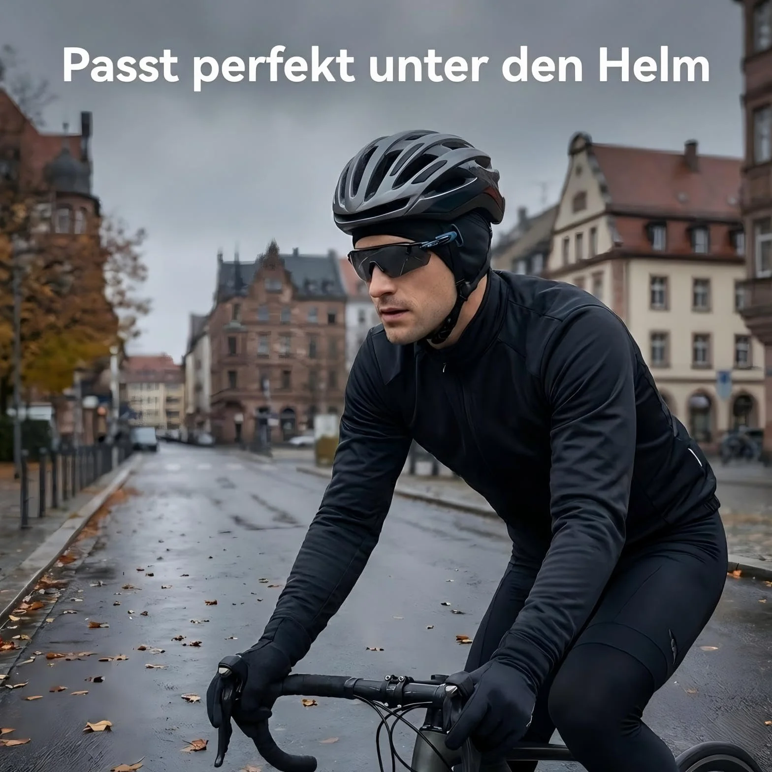 HIKENTURE Czapka rowerowa na zimę, ciepła i wiatroszczelna, wygodna czapka pod kask rowerowy, kask narciarski, na rower wyścigowy, górski, lekka czapka na kask z otworem na okulary lub bez