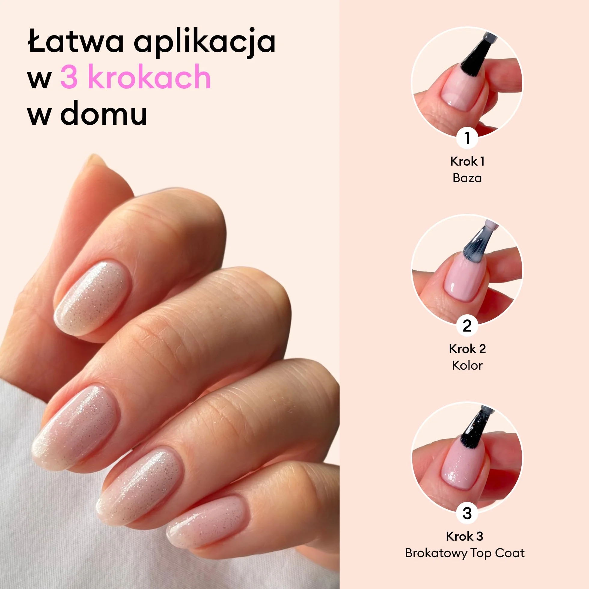 Manucurist - Green™ Złoty Brokatowy Top Coat - Lakier do Paznokci z Efektem Żelowym bez Lampy - Blask i Trwałość do 7 dni - 79,5% Składników Pochodzenia Naturalnego - 15 ml