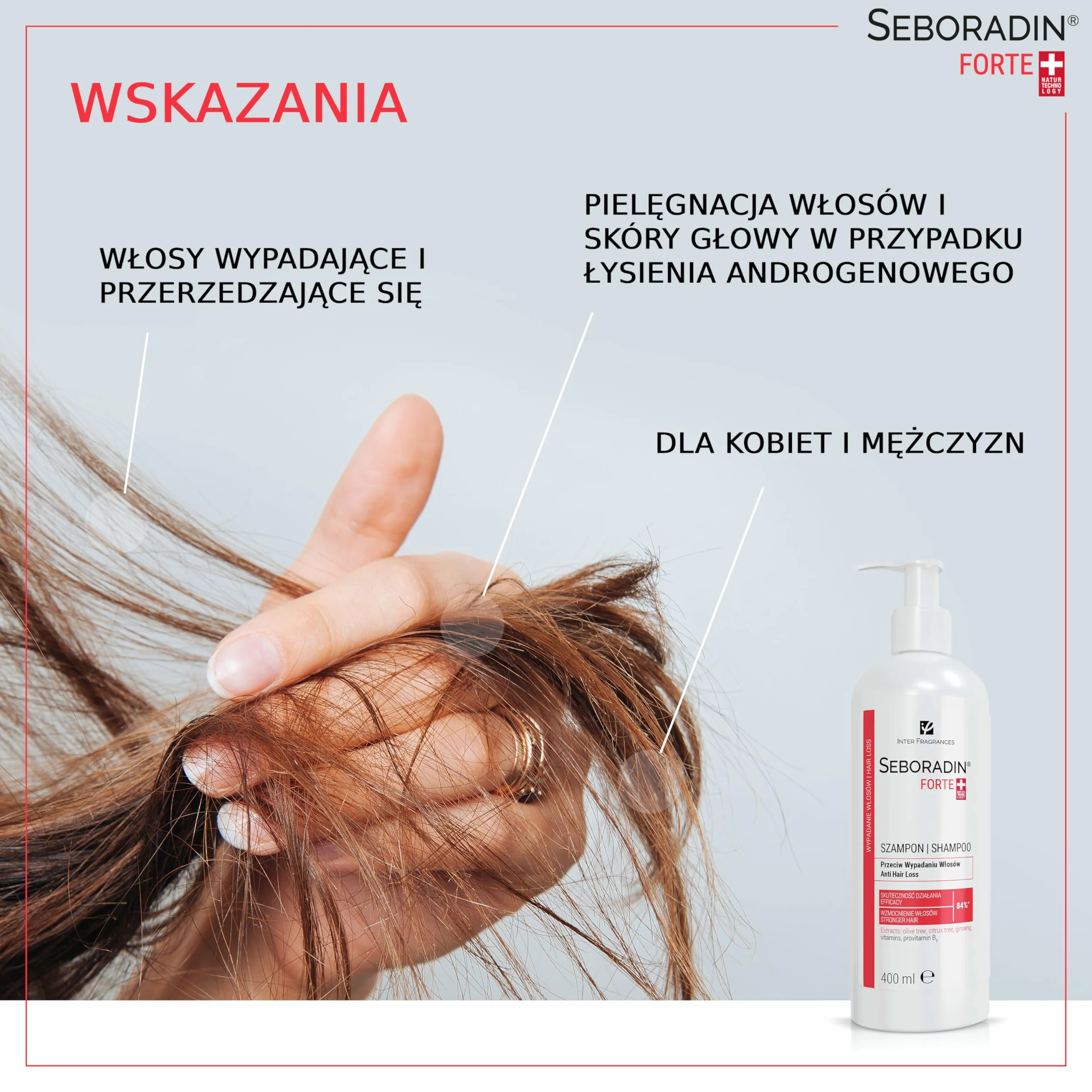 Seboradin Szampon Przeciw Wypadaniu Włosów Z Witaminami I Naturalnymi Ekstraktami Forte 400 ml