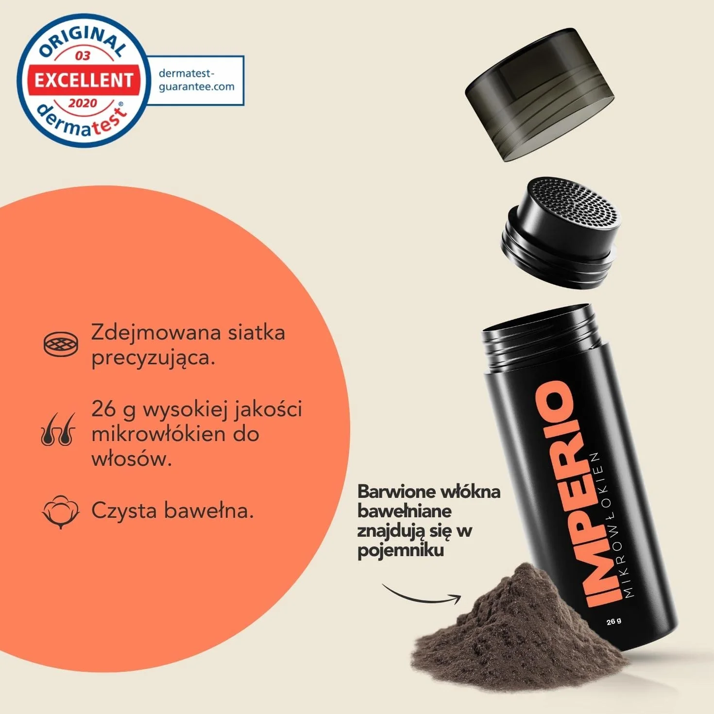 Mikrowłókna IMPERIO do zagęszczania włosów 26 g czarny