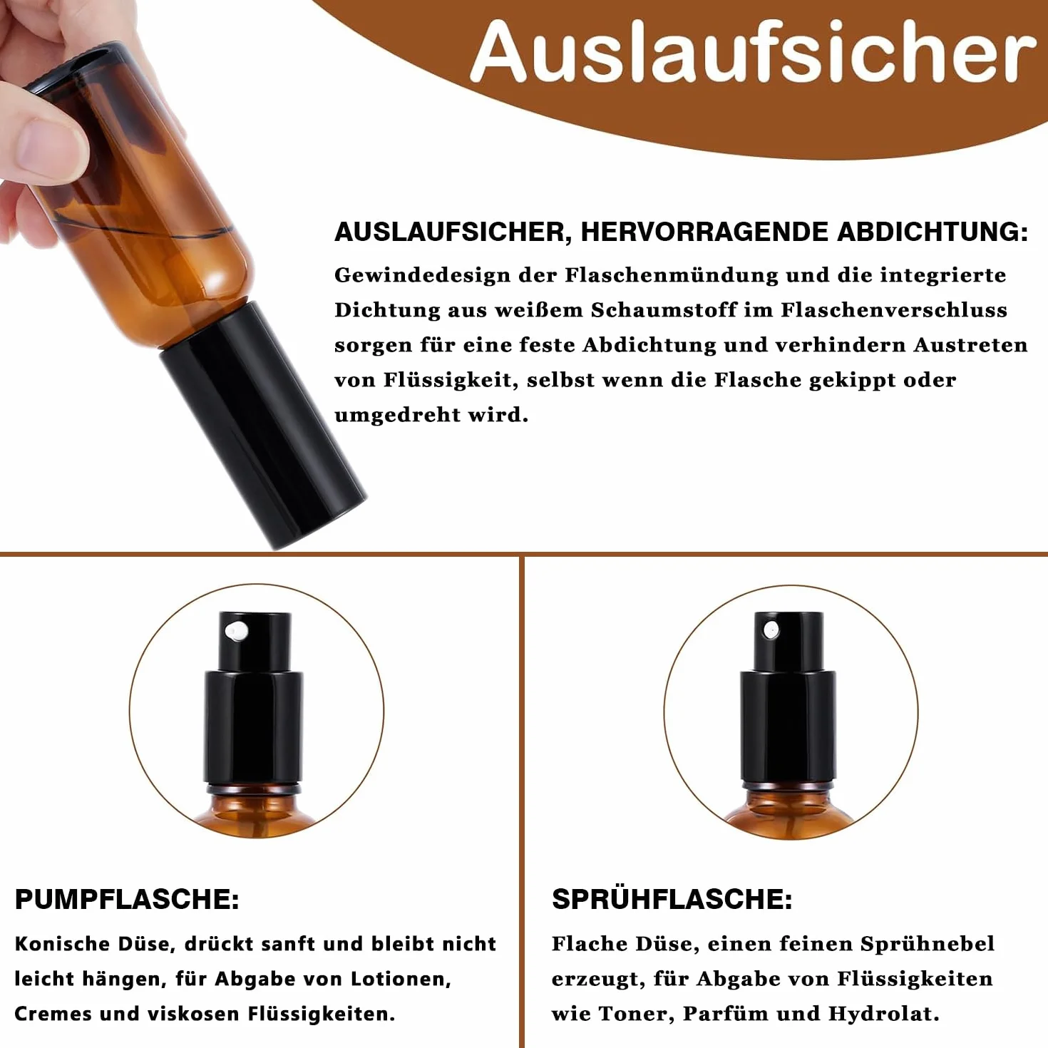 6 Sztuk 30ml Brązowa Szklana Butelka Zestawem Pipet, Ze Szklanym Spryskiwaczem, Butelką Balsamem, Butelką Kroplomierzem, Pipetą, Małym Lejkiem -Do Napełniania Produktów Do Pielęgnacji Skóry