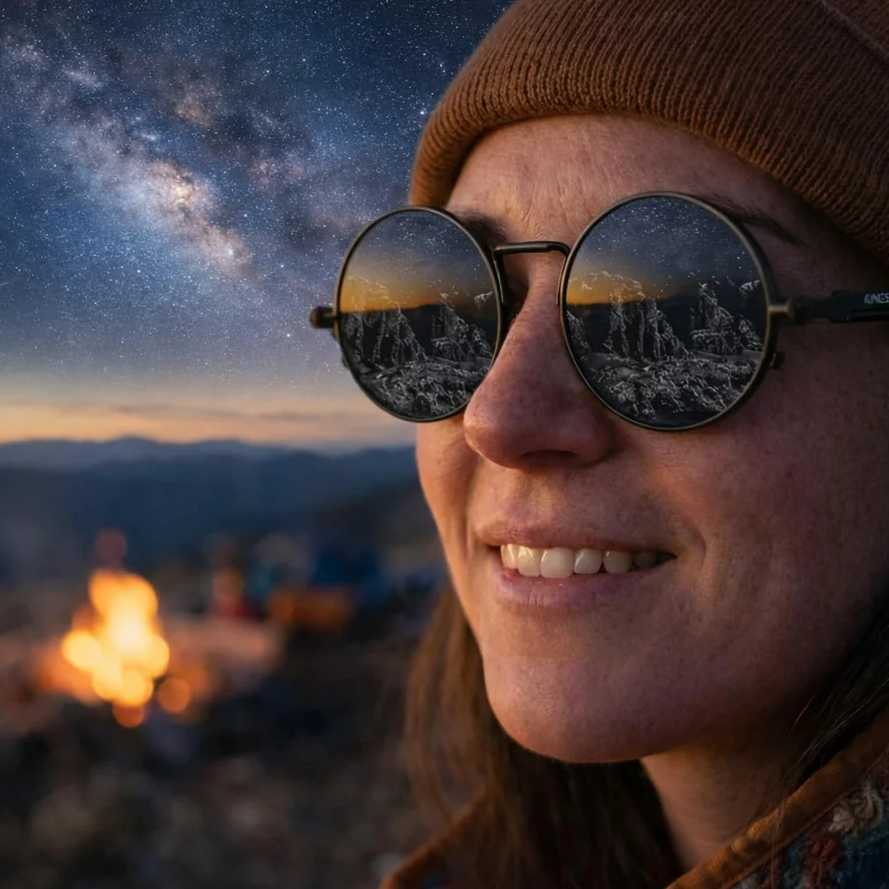 KINGSEVEN OKULARY przeciwsłoneczne Lenon Steampunk Okrągłe Lenonki