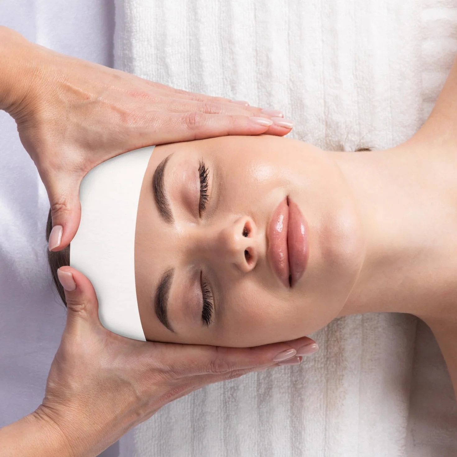 100st Jednorazowe Opaski na Głowę do Spa, Włóknina Opaska na Twarz z Regulowanym Rzepem Elastyczna Opaska Włosy do Makijaż Pielęgnacja Twarz Zabieg Mycie Salon Urody