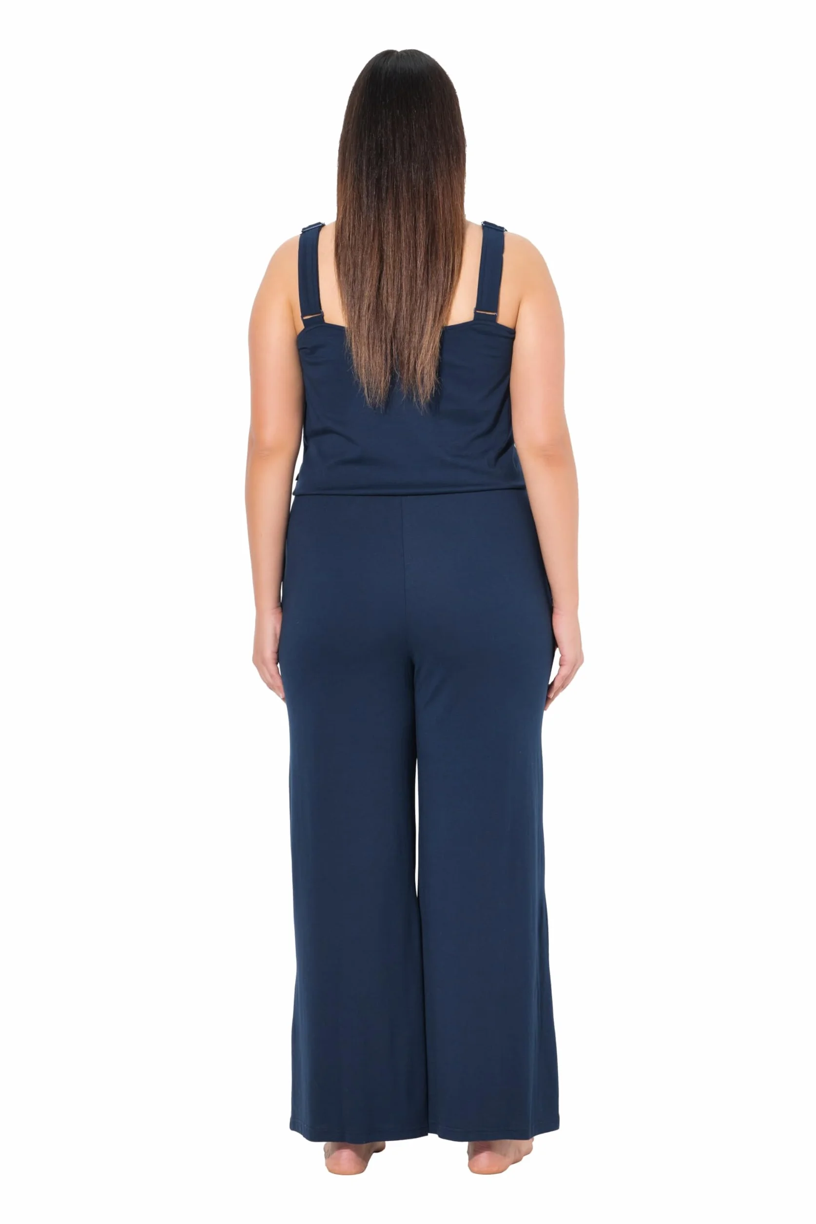 Ulla Popken Damskie duże rozmiary, duże rozmiary, plus size, kombinezon, koronka, dekolt w serek, bez rękawów, niebieski (nachtblau), 58-60
