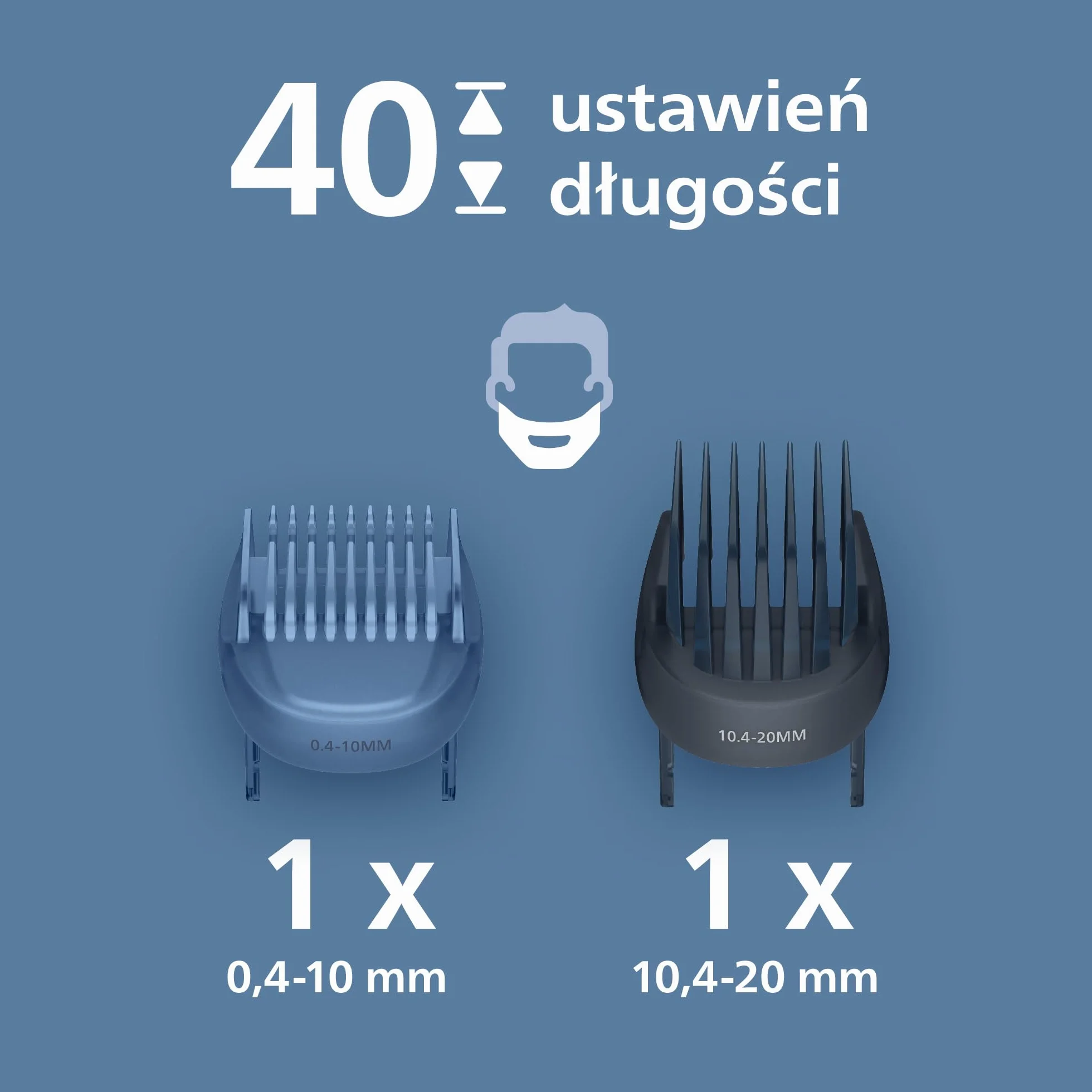 Philips Trymer do brody Seria 5000 BT5765/15 – samoostrzące się metalowe ostrza, 40 ustawień długości, BeardSense, wodoodporny, etui podróżne