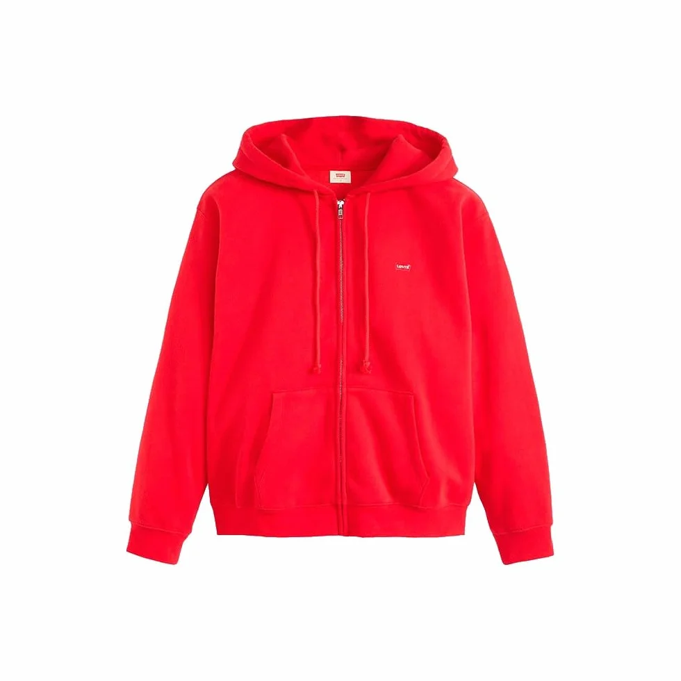 Levi's Everyday Zip Hoodie True Red Fleece, czerwony (True Red), S