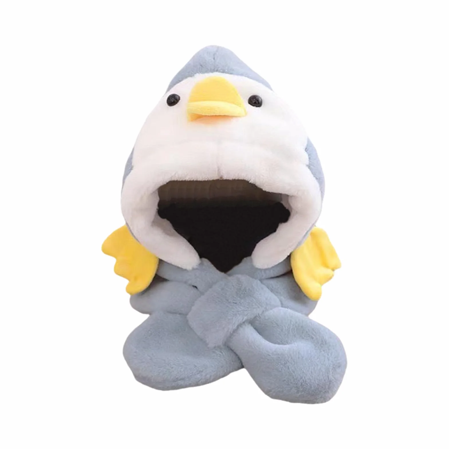 PLUSHCEWT 2 w 1 dziecięcy szalik z kapturem zestaw dzieci zima ciepły kapelusz szalik urocze dziewczyny chłopcy czapki szalik zima pluszowe szaliki z kapturem akcesoria pogodowe dla dziecka kreskówka