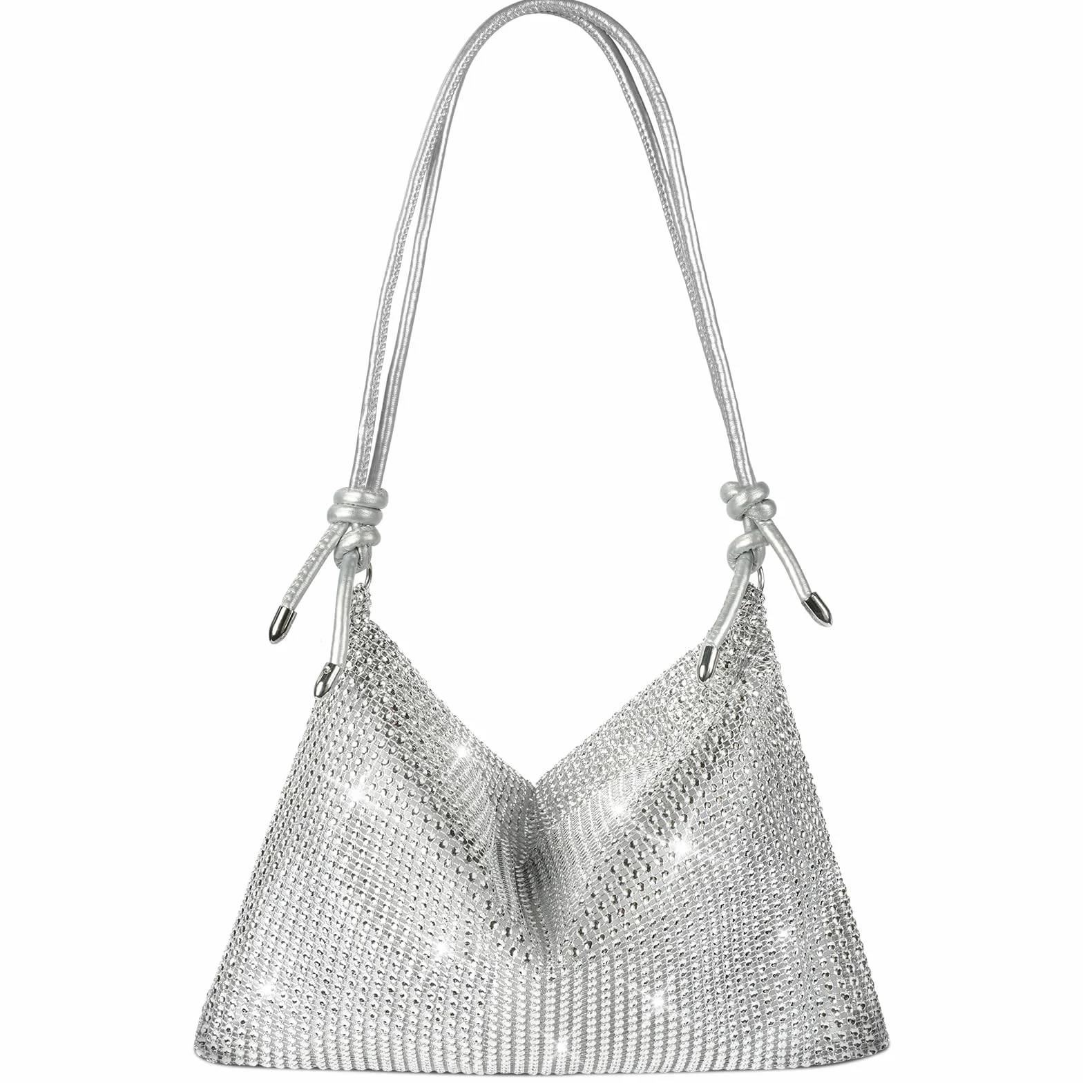 OSDUE Torba crossbody z kryształem górskim, damska srebrna kopertówka, błyszczące torebki ze strasu, torebka wieczorowa, jeden rozmiar, koktajl, ślub, torba zaręczynowa, torebka na imprezę, wieczór