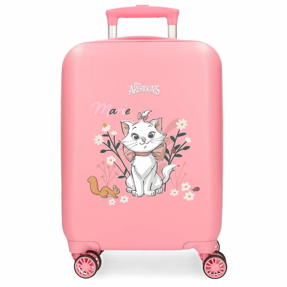 Disney Walizka dziecięca Twarda 4-kołowa Zamek szyfrowy z boku Bagaż podręczny wykonany jest z ABS, sztywnego i lekkiego materiału., Arystocats Marie, Walizka kabinowa