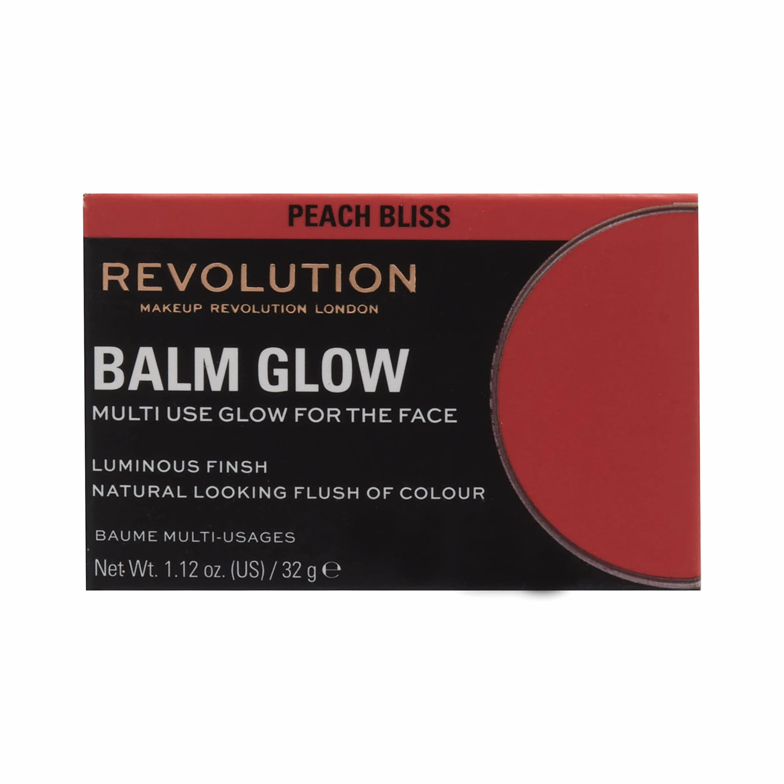 Makeup Revolution London, Balm Glow, balsam do policzków i warg, wielokrotnego użytku, do budowy, odświeżające wykończenie, kwiat brzoskwini, 32 g