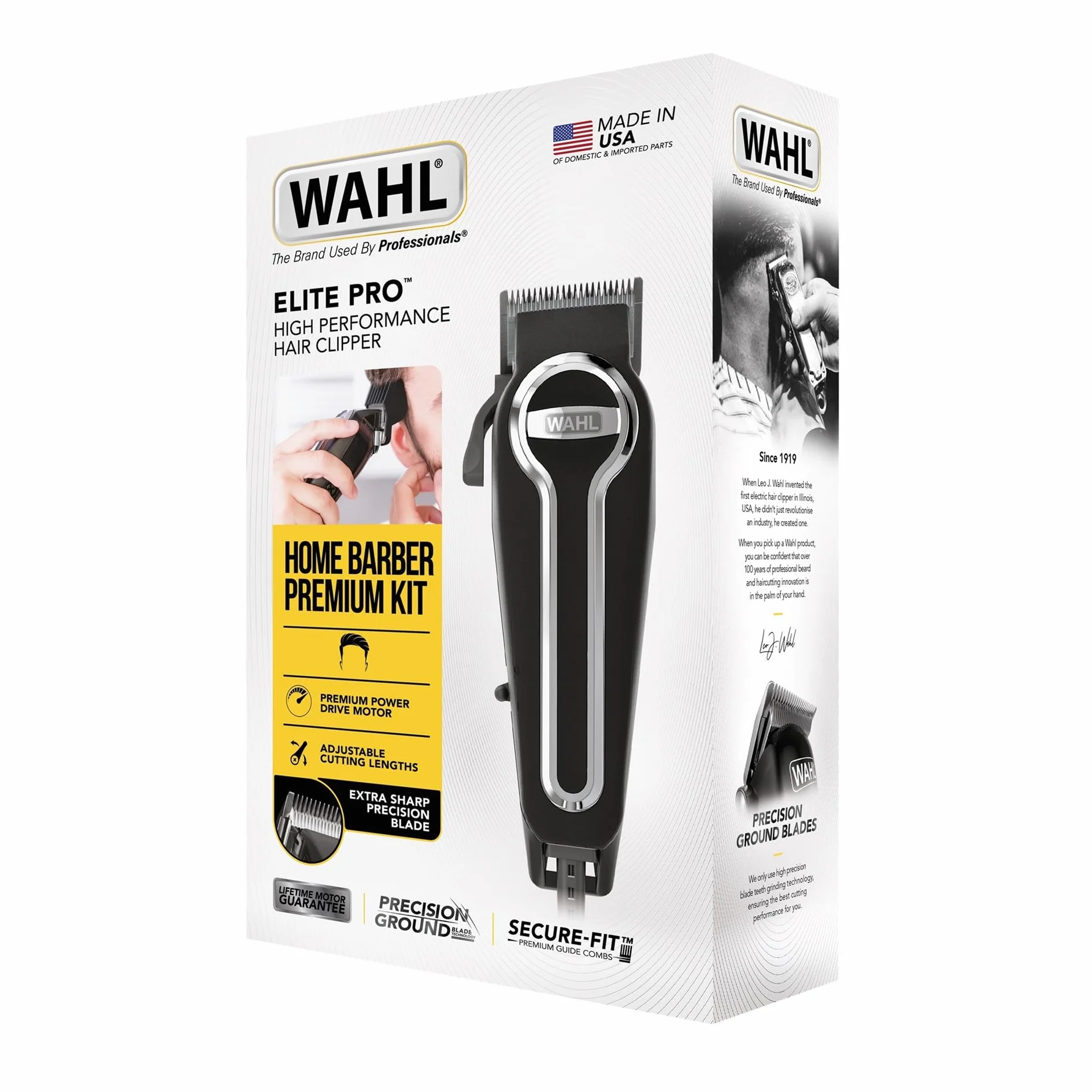 WAHL Elite Pro Head Shaver, maszynka do strzyżenia włosów dla mężczyzn, grzebienie tnące Secure Fit Premium, profesjonalna maszynka do strzyżenia włosów, przewodowa, samoostrzące się precyzyjne ostrza