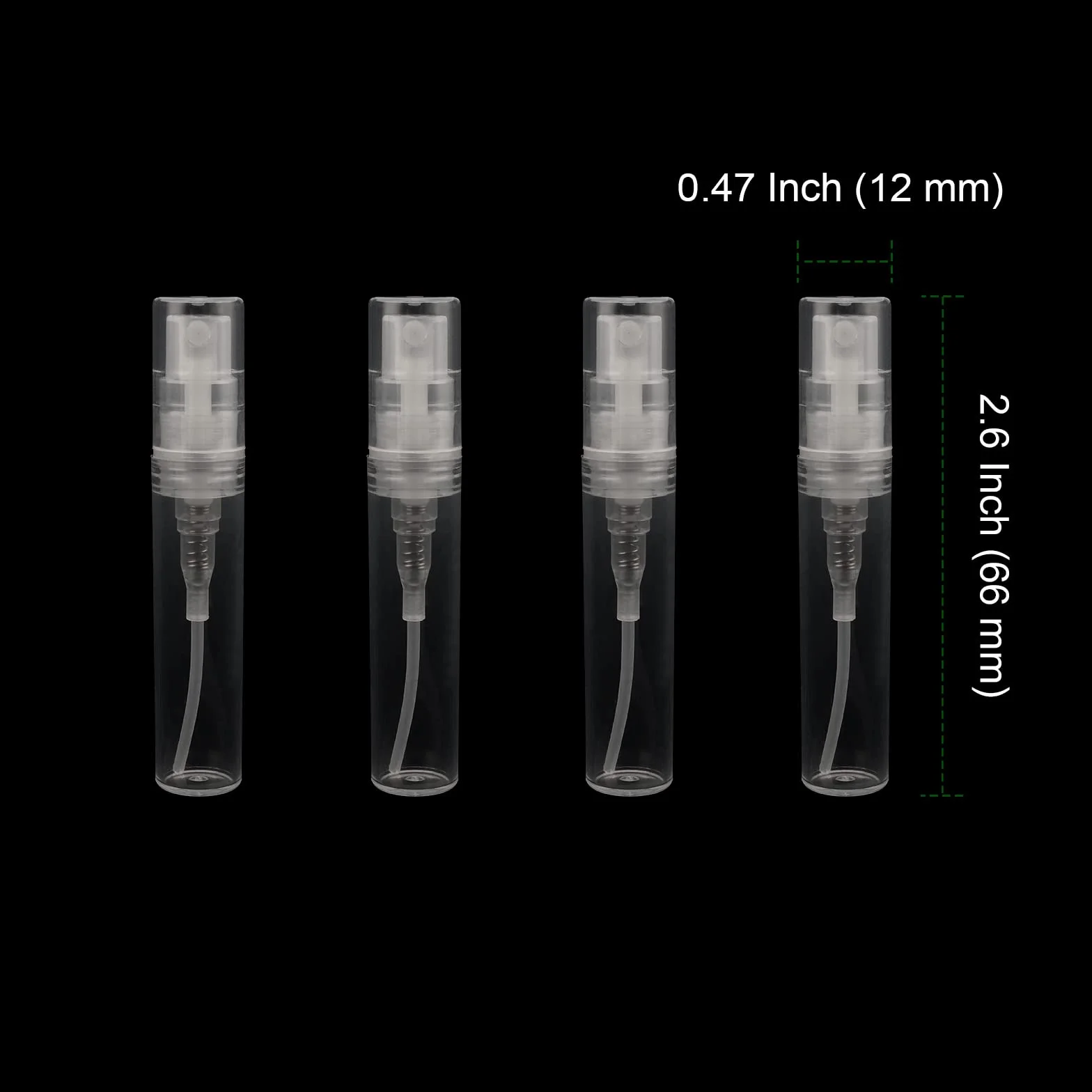 100 sztuk mini butelek z rozpylaczem, 3 ml, do wielokrotnego napełniania, plastikowa butelka z rozpylaczem, przezroczysta, z tworzywa sztucznego, rozpylacz perfum do podróży, balsamu, perfum