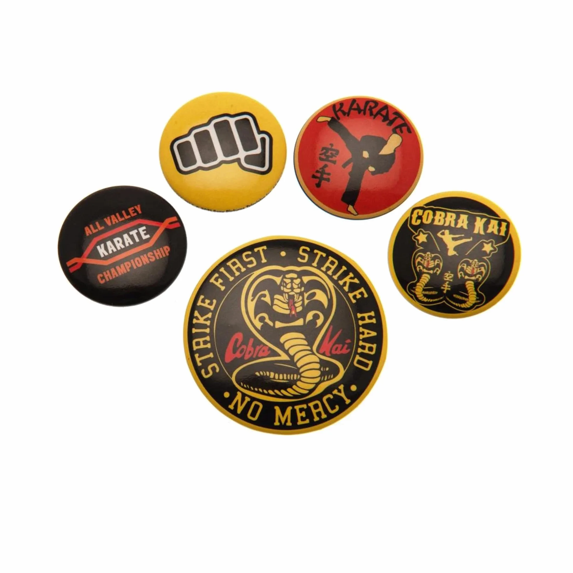 Cobra Kai No Mercy 5-częściowy zestaw odznaki na guziki