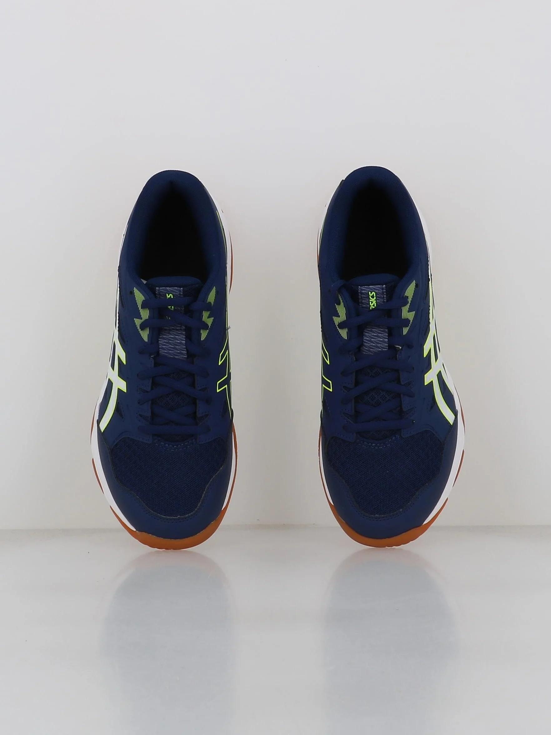 ASICS Męskie buty do siatkówki Gel-Rocket 11, Peacoat/Shocking Orange, Blue Expanse Safety Żółty, 40 EU