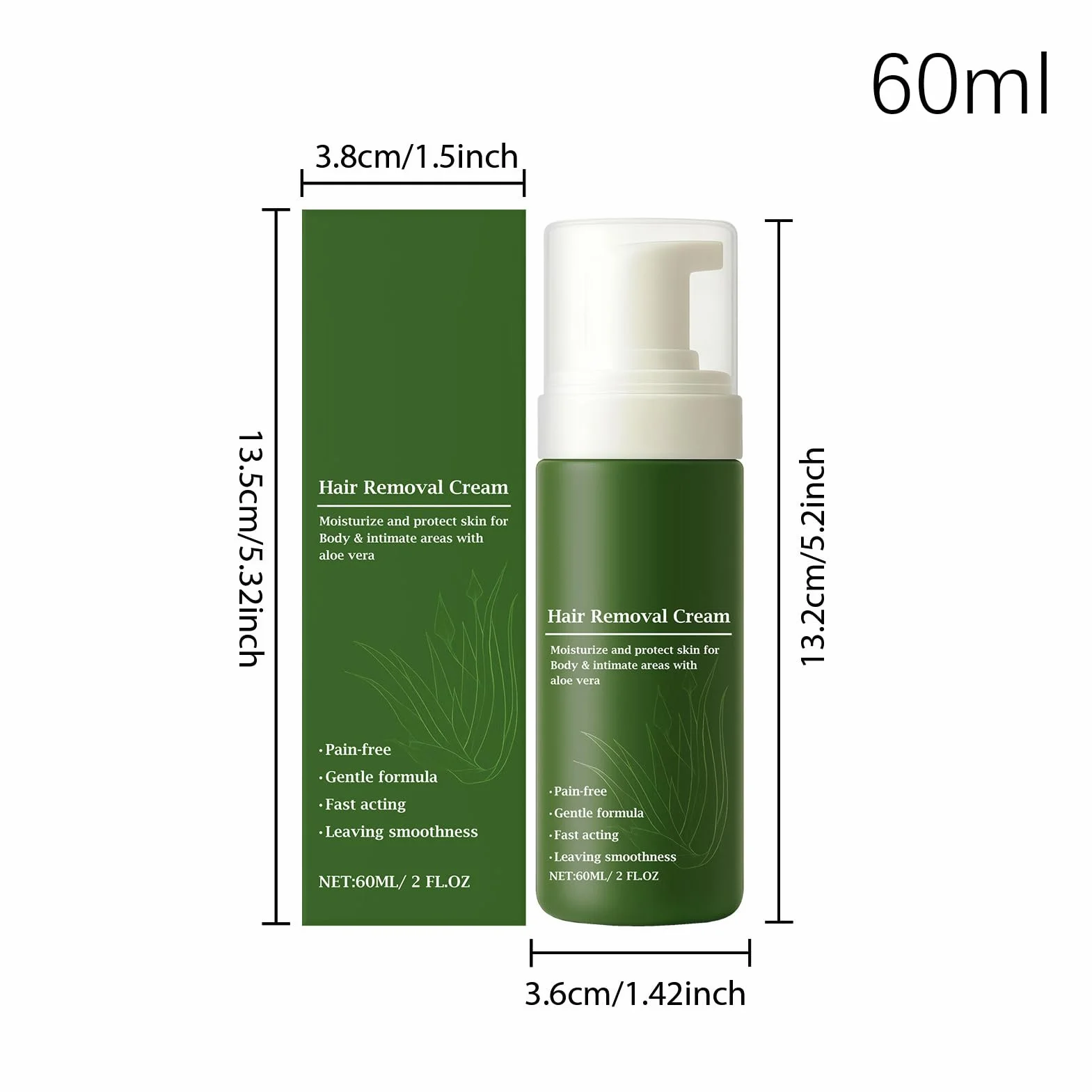 Krem do depilacji ciała | 60ml nawilżający i przenośny balsam do depilacji nóg | dla wszystkich rodzajów skóry Mężczyźni Wrażliwe Bikini Nogi Codzienne domowe na zewnątrz