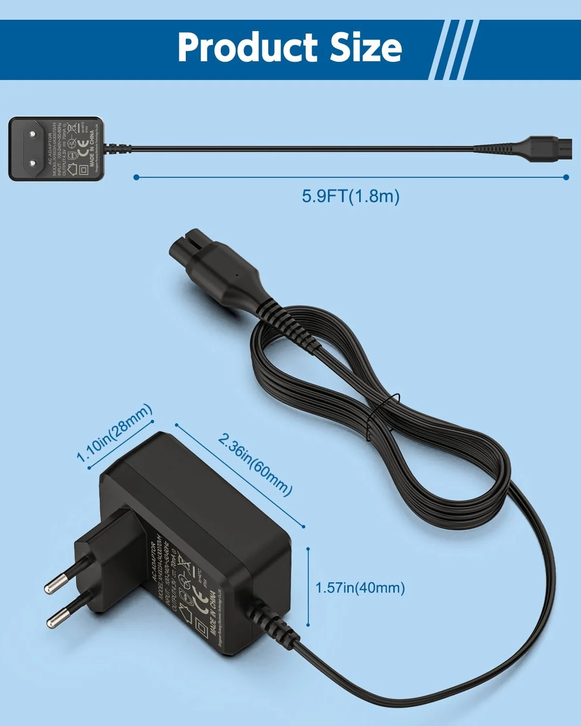 Philips kabel do ładowania QP2520 QP2620 QP2510 MG3720 MG5720 MG3730 MG5730 MG3710 BT3206 BT3208 BT405 golarka ładowarka 4,3 V