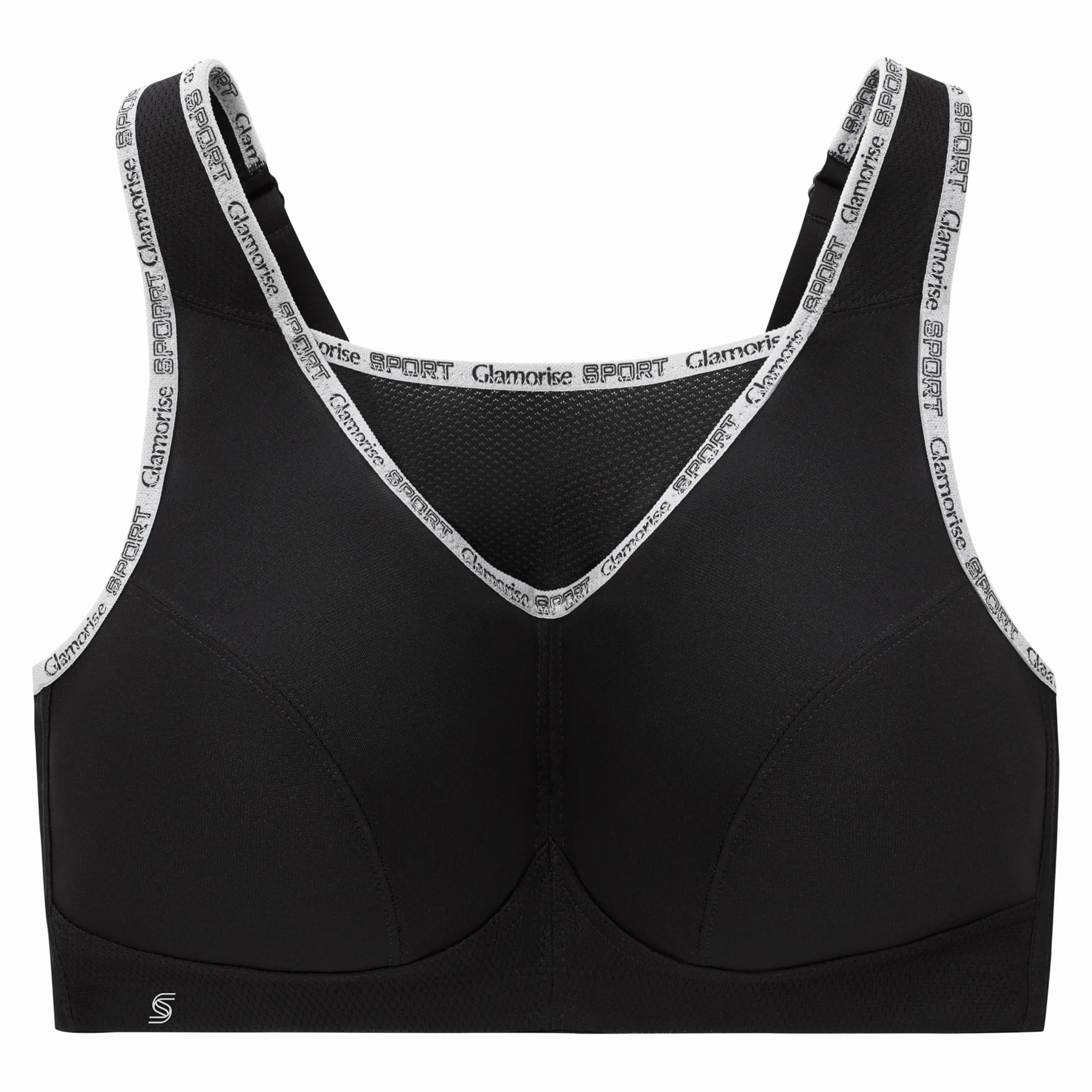 Glamorise Biustonosz damski z perfekcyjnym trzymaniem sportowy biustonosz, czarny, 100H