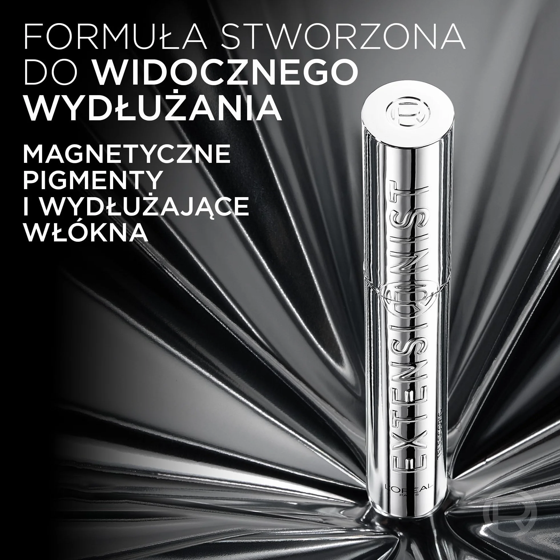 L'Oreal Paris Extensionist Mascara tusz do rzęs, wydłużajacy, długie i zdefiniowane rzęsy do 24H, formuła z wydłużającymi włóknami i pigmentami magnetycznymi, czarna, 9,9 ml