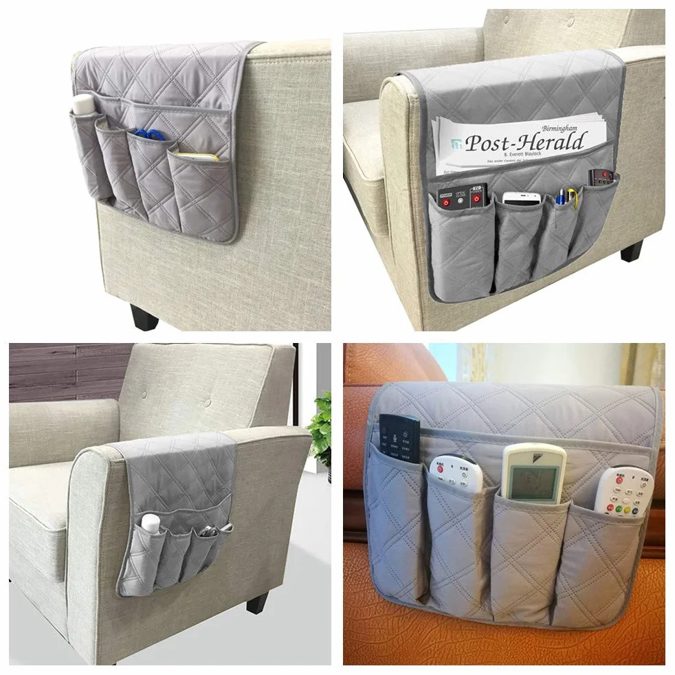 podłokietnik sofa organizer na sofę fotel Caddy krzesło stabilne łóżko torba do przechowywania wiszący podłokietnik z kieszeniami na pilot do telefonu IPad, książka, czasopisma