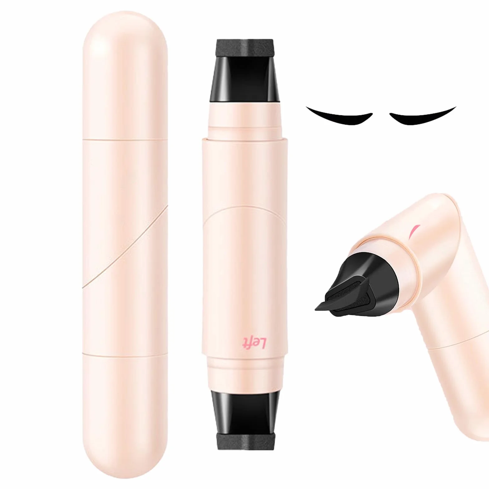 EONFAVE Stempel do eyelinera, dwustronny, wzór skrzydła na lewą i prawą stronę, precyzyjna kreska z obrotową konstrukcją, wodoodporny, długotrwały makijaż