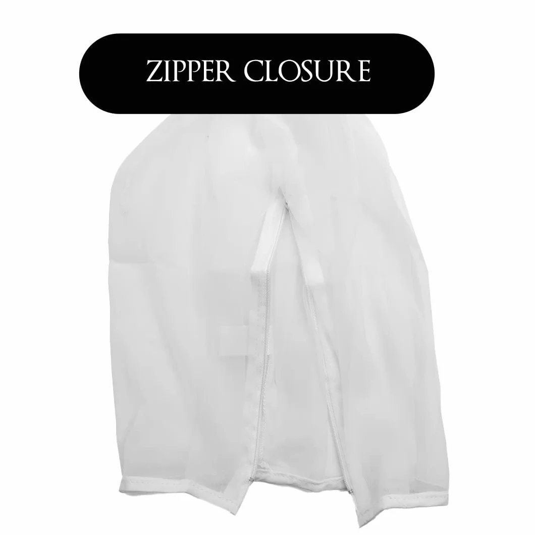 Makeup Protector Hood, Protects Hair and Make Up While Getting Dressed, Nylon Chiffon, Light and Airy, Triple Protection, Zipper closure, Machine Washable, White