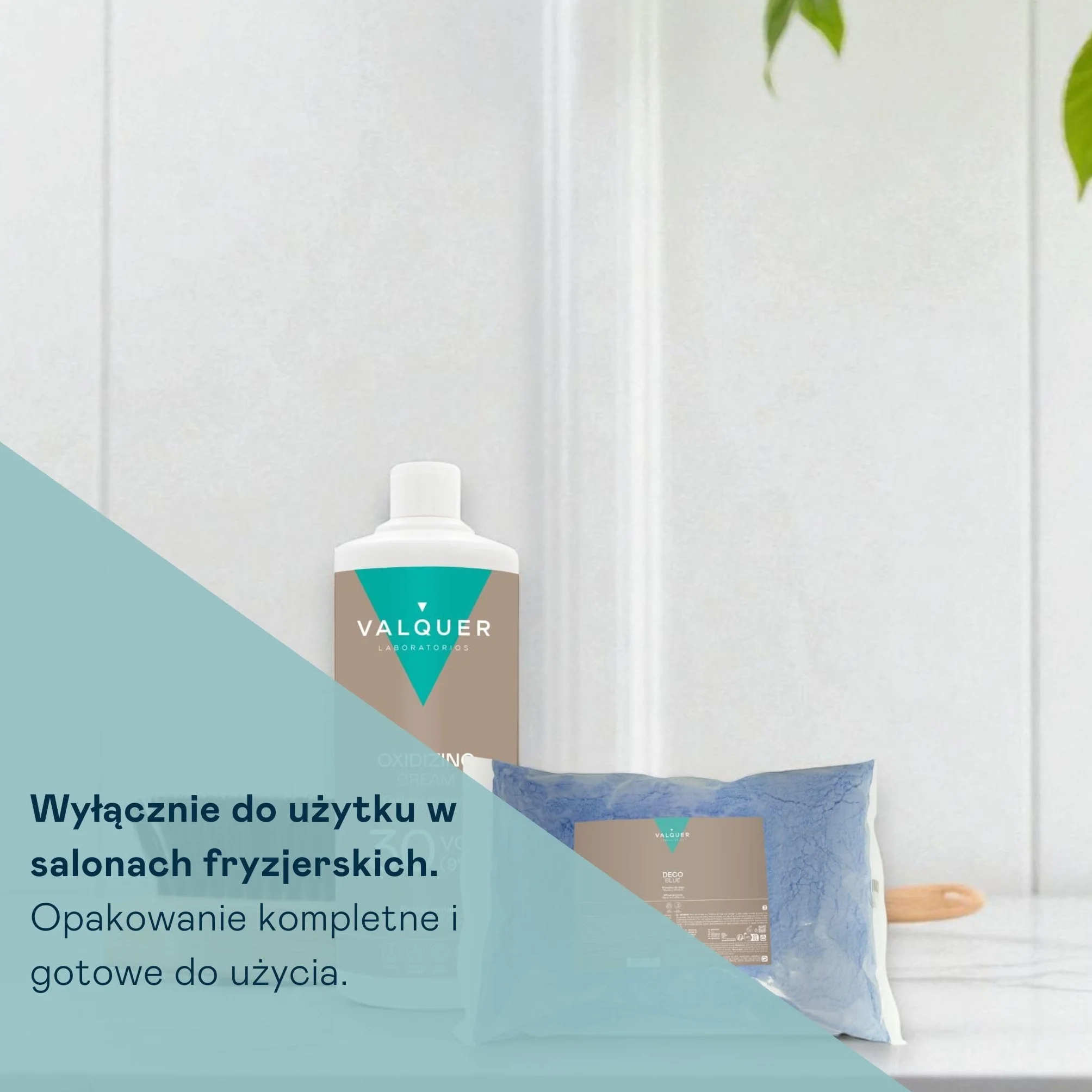 VALQUER Zestaw do Rozjaśniania Włosów Niebieski Rozjaśniacz w Proszku 30 Vol 9% 500 g + 1 L