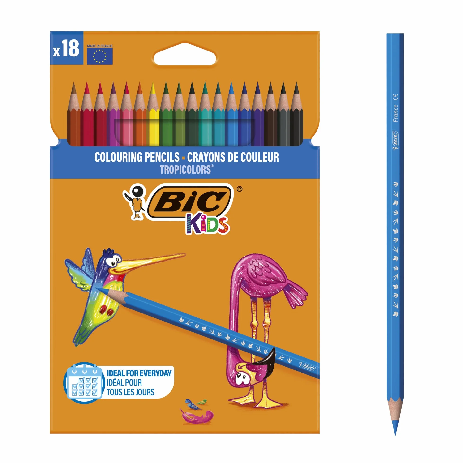 BIC Kids Tropicolors Kredki Ołówkowe Pudełko 18szt