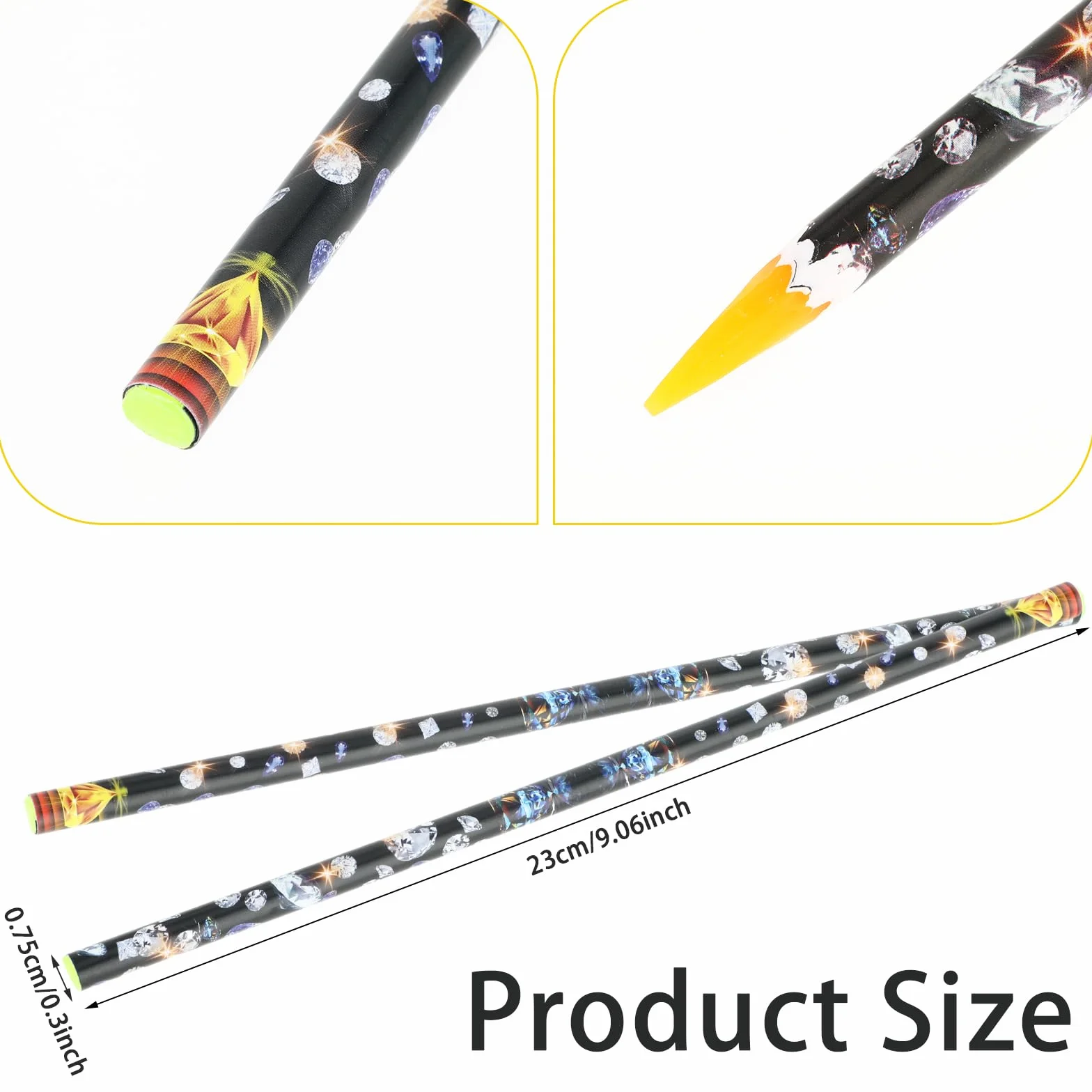 4 szt. Nail Point Diamond Drill Pen, Mabor Self Adhesive Resin Rhinestones Pen Picker Pencil with Pencil Sharpener Gem Pick up Tools for Girls Women Nail DIY Decoration